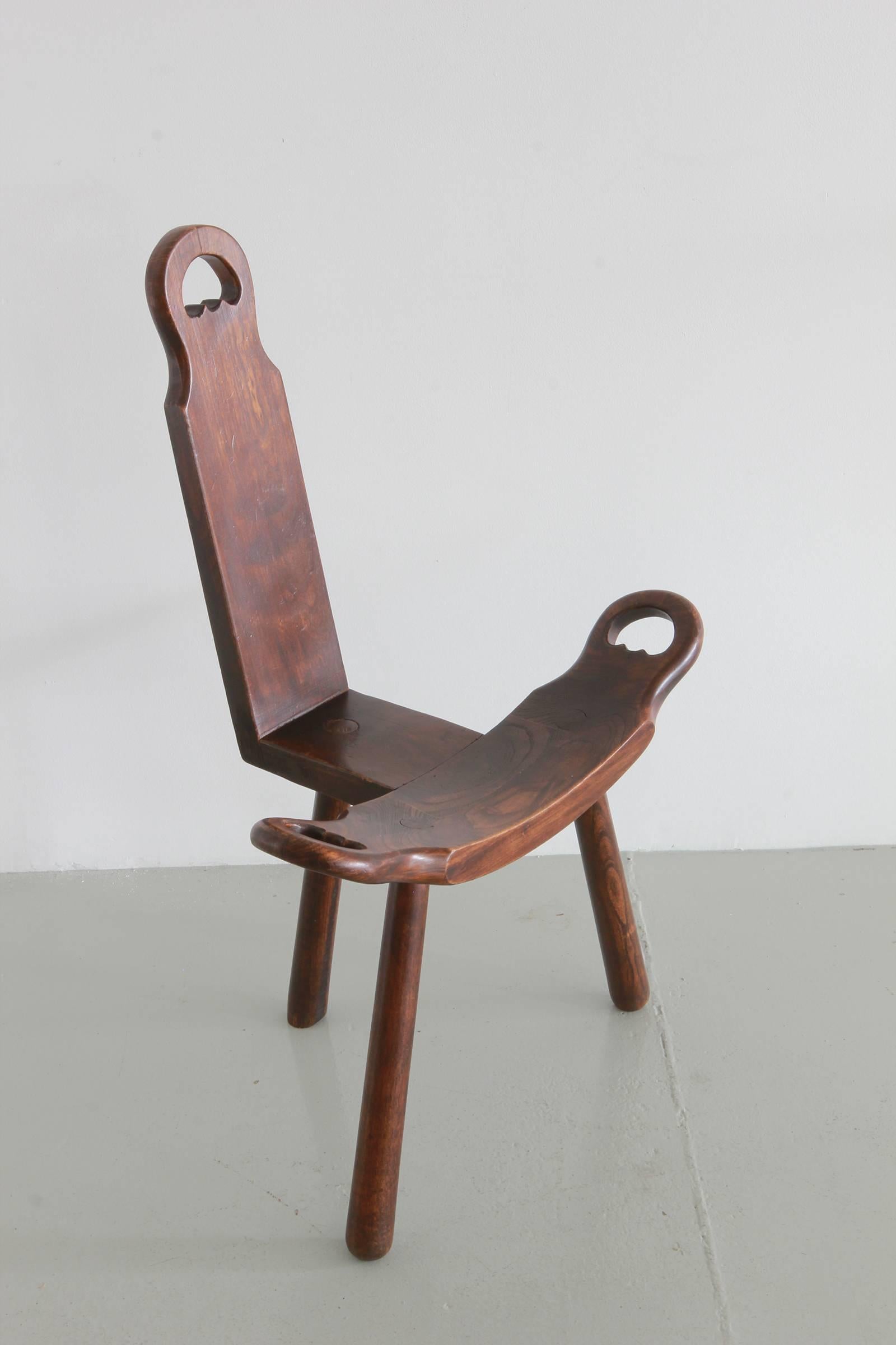 Walnut Italian Tripod Chair