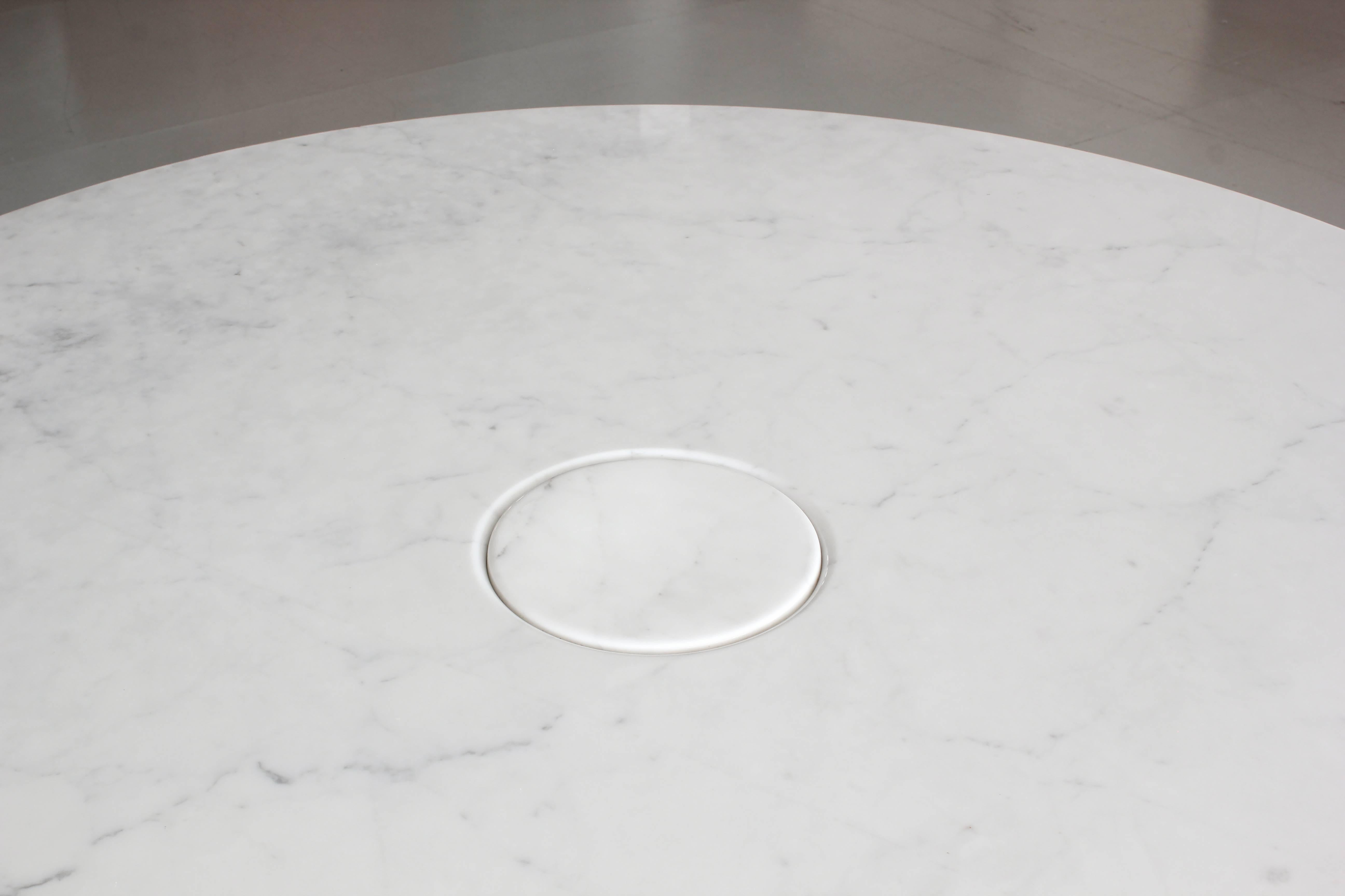 Modern Angelo Mangiarotti Marble Round Dining Table