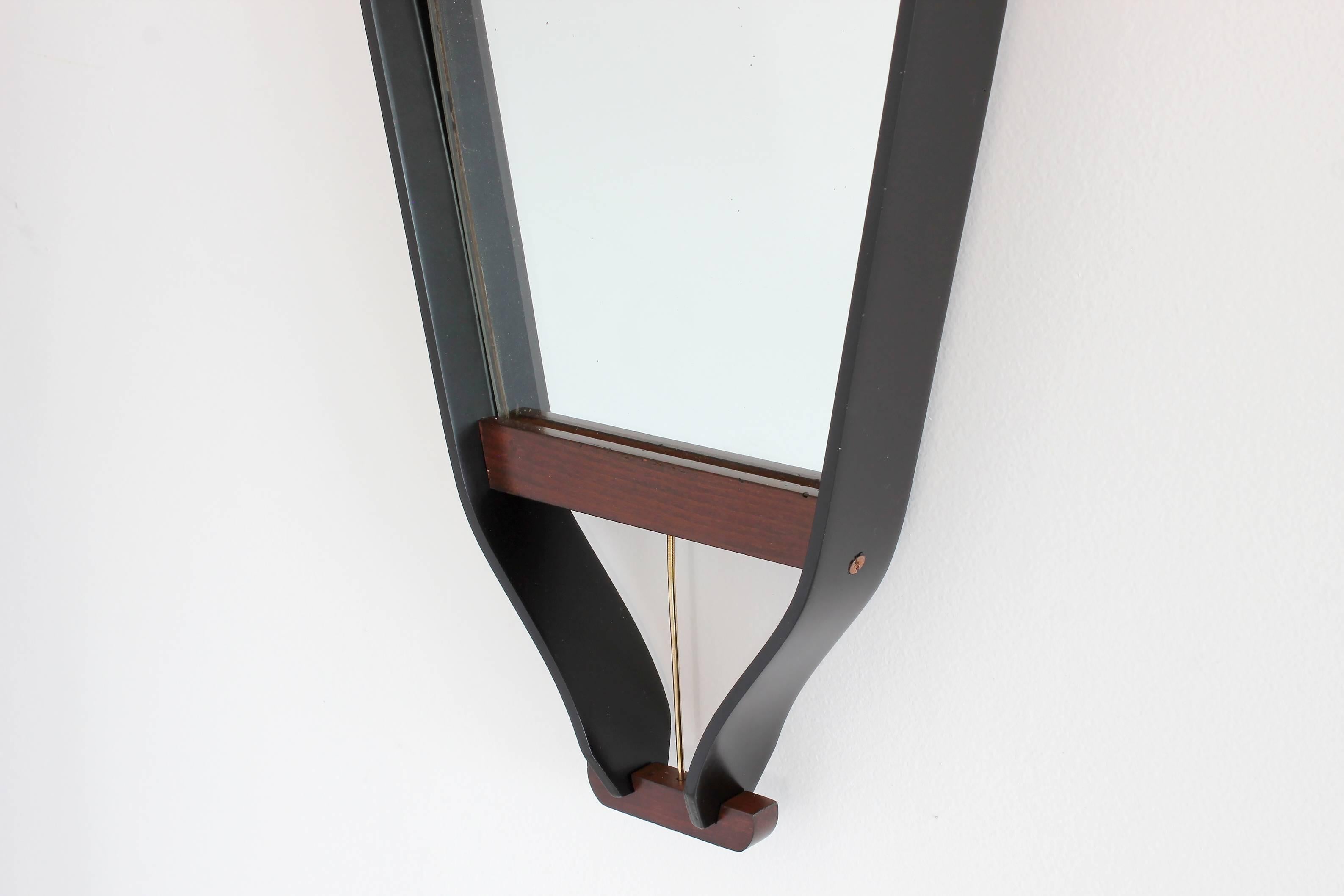 Wood Wrapped Italian Floating Mirror 1