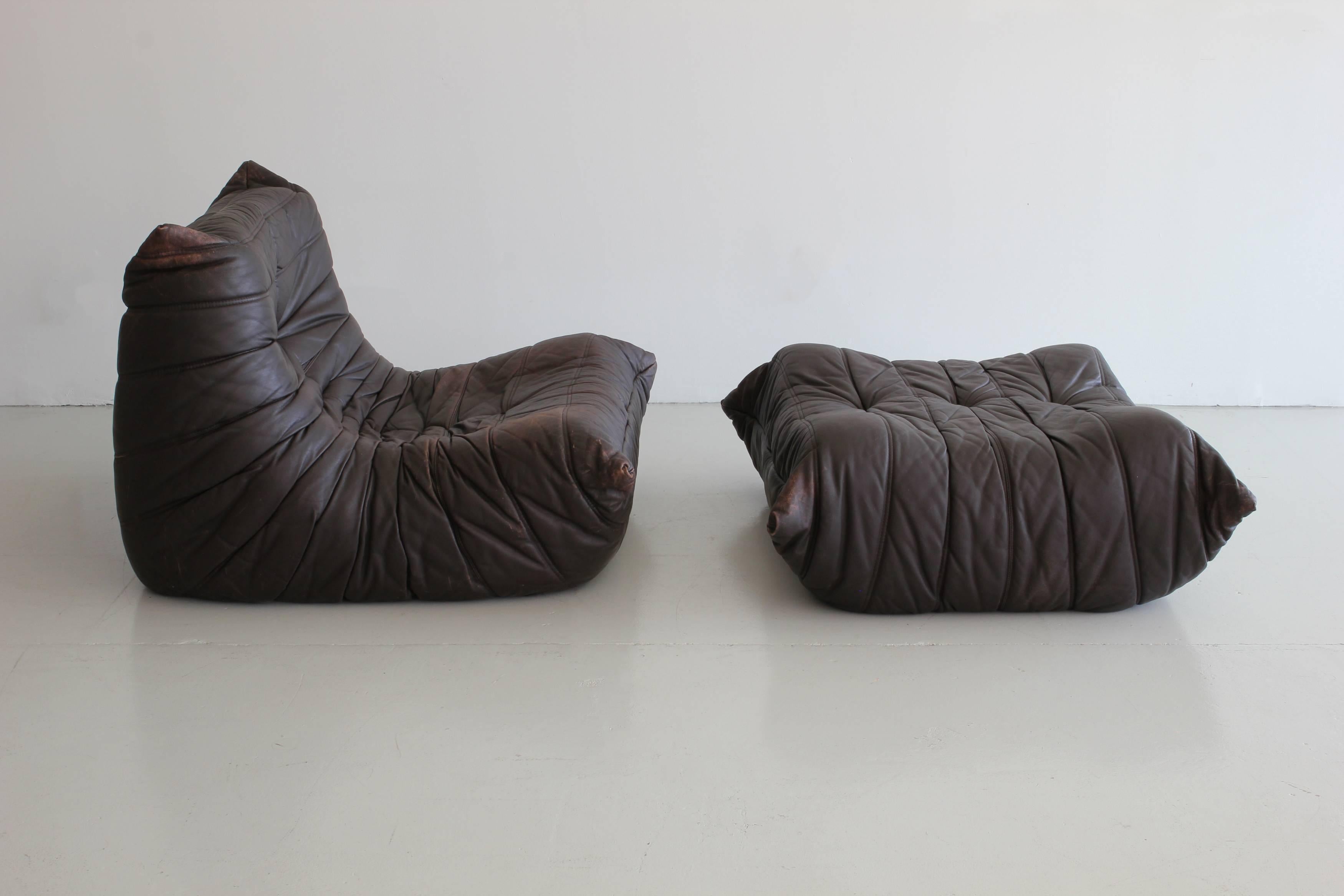 Amazing leather chair with matching ottoman from the 