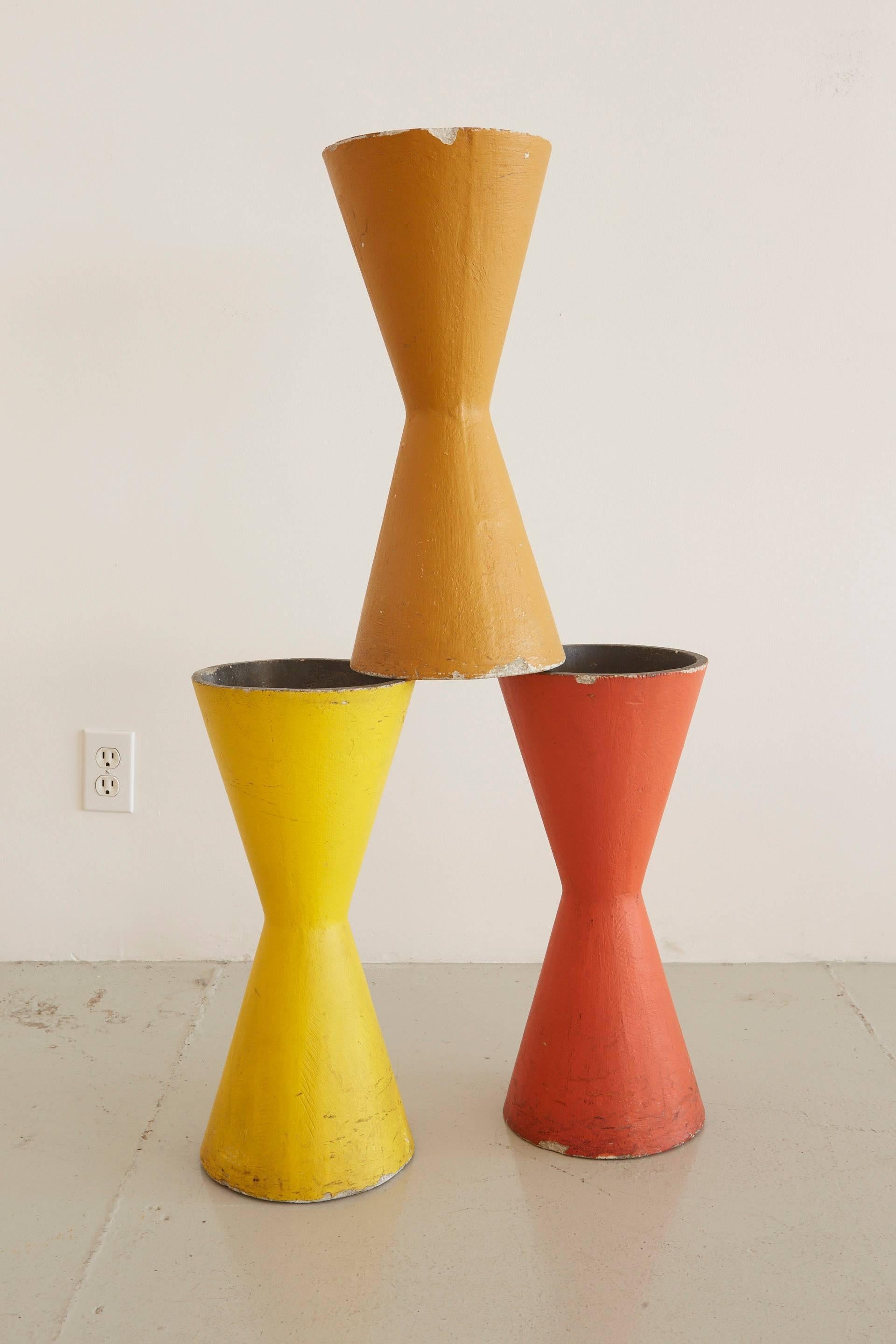 Rare Willy Guhl Colorful Pots In Excellent Condition In Beverly Hills, CA