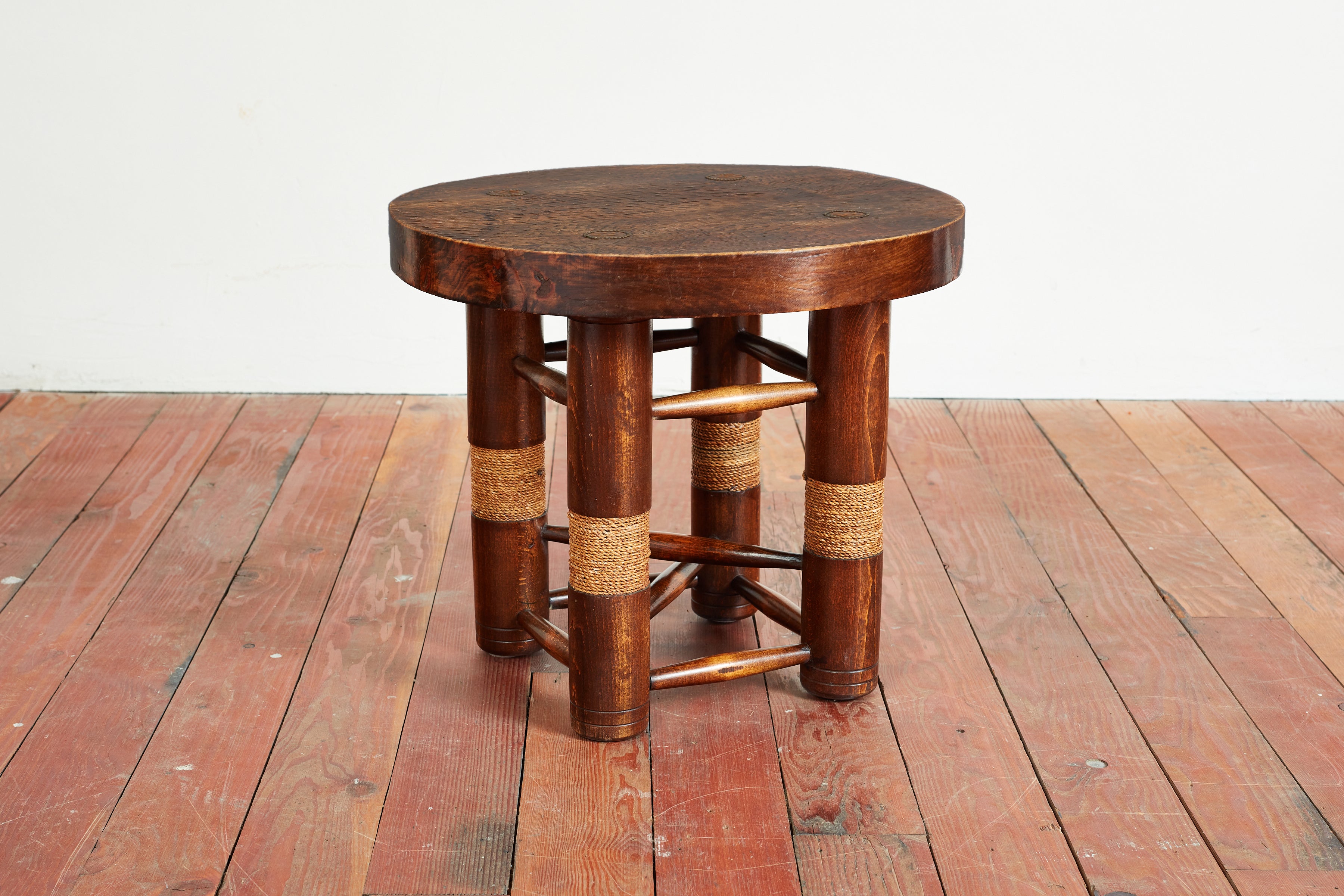Charles Dudouyt Rope End Table For Sale