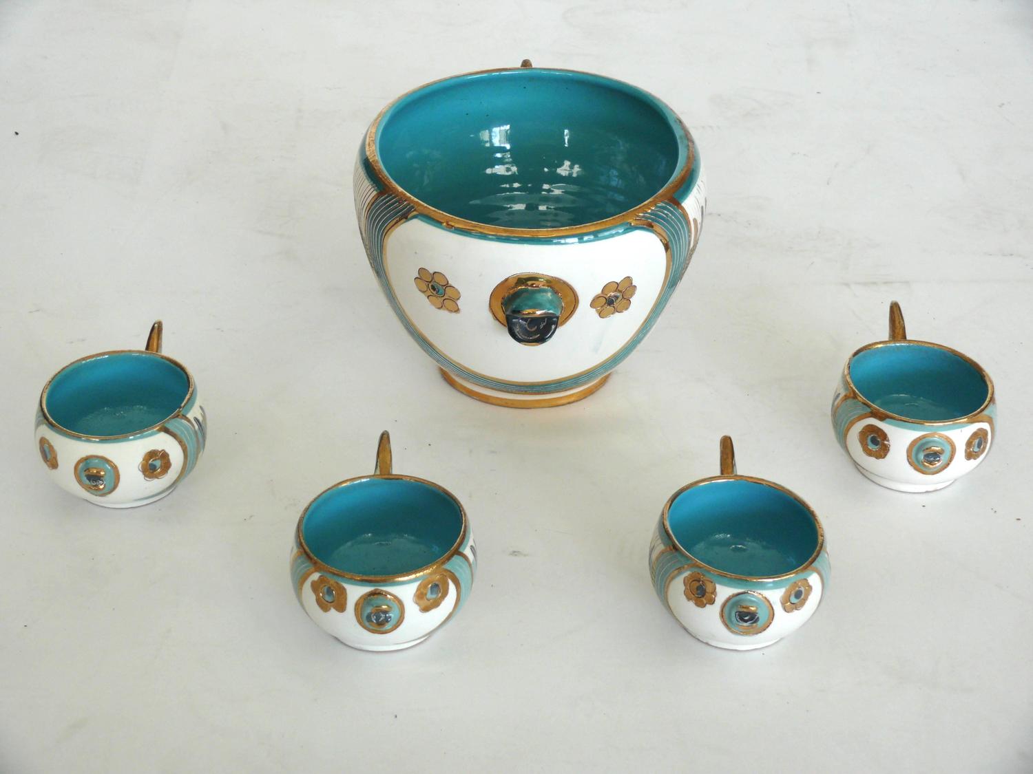 Bitossi for Raymor Fish Bowl and Cups at 1stdibs