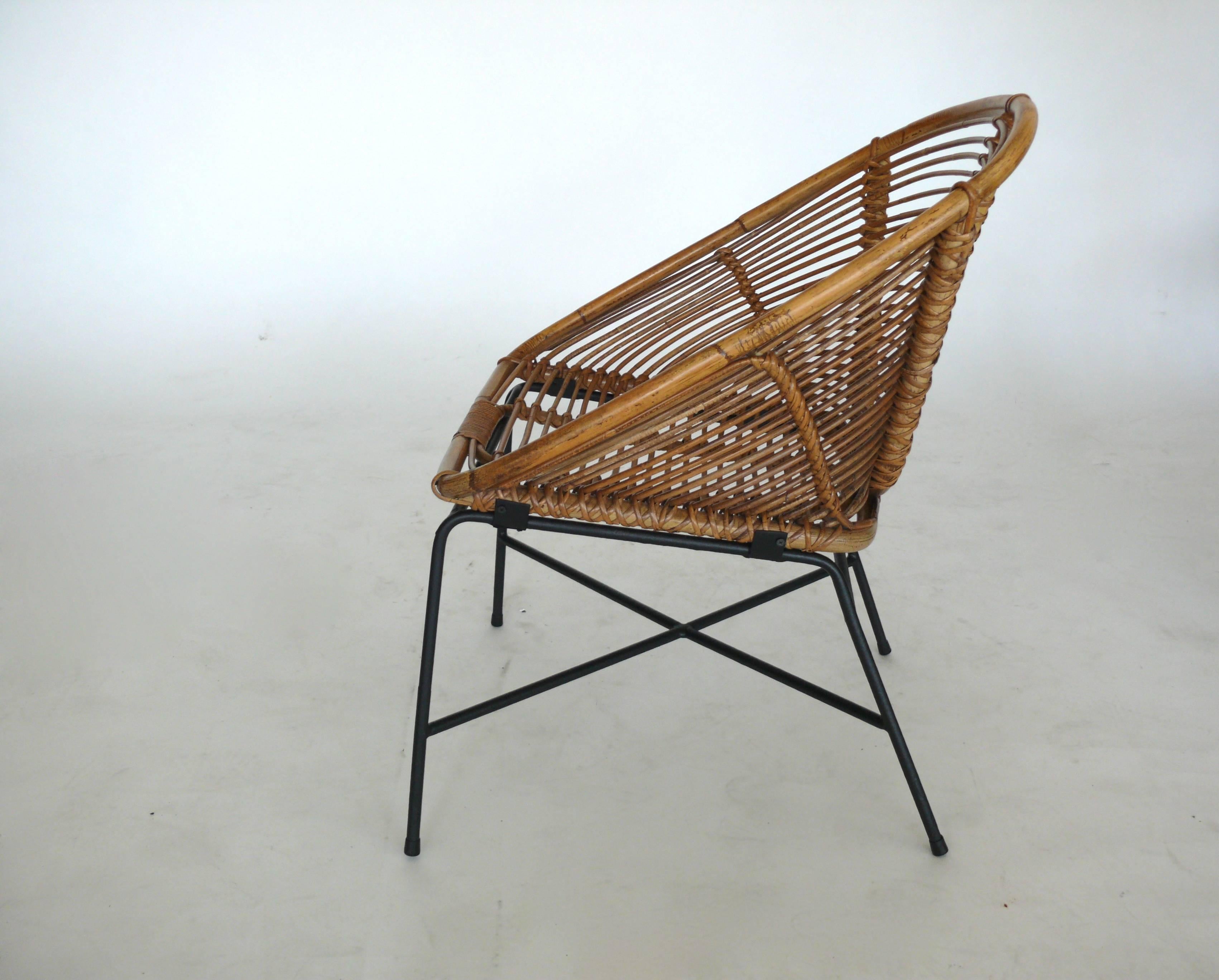 Mid-20th Century French Rattan Chairs
