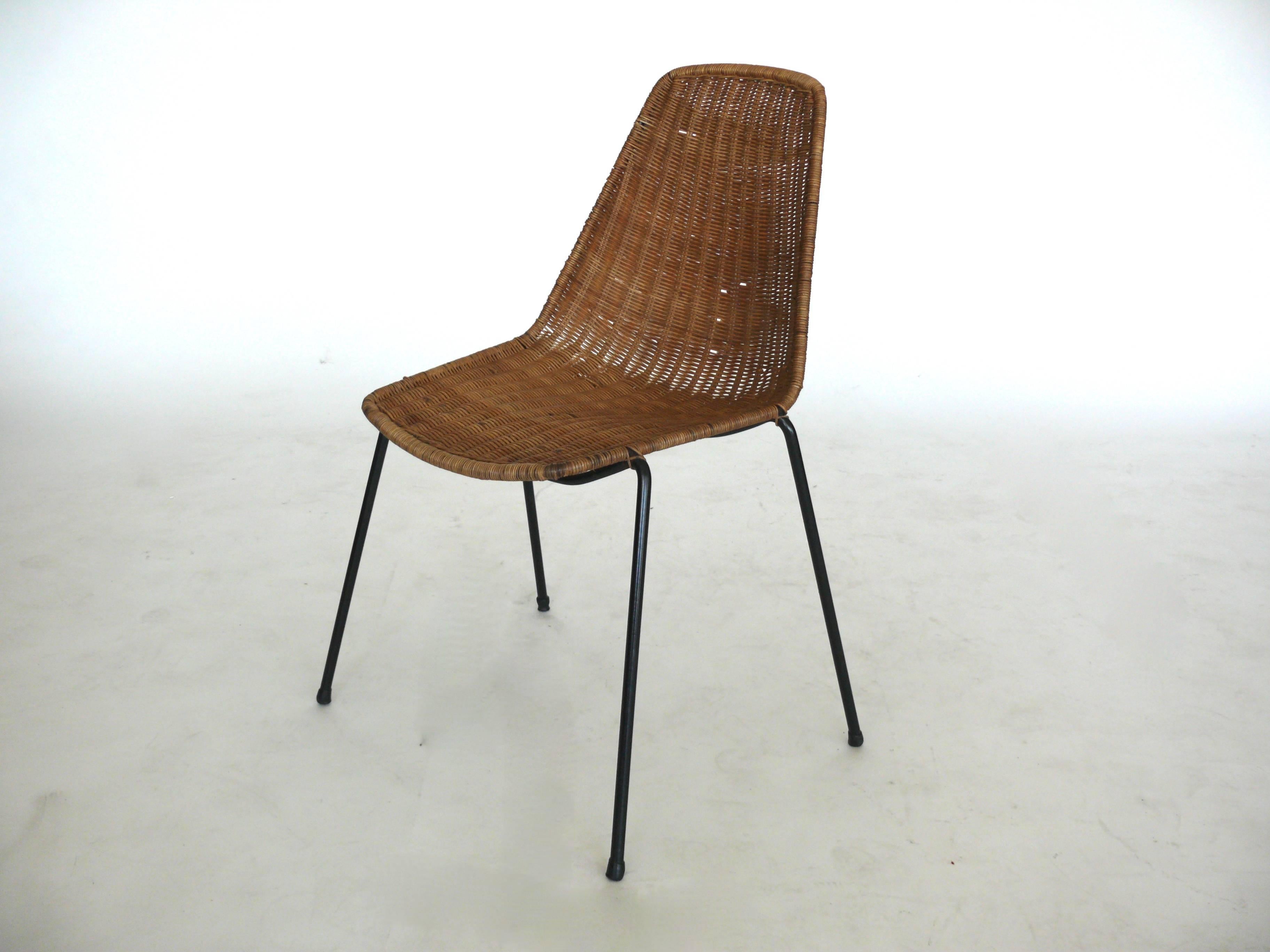 Wicker and Iron Chairs by Carlo graffi et Franco Campo 1
