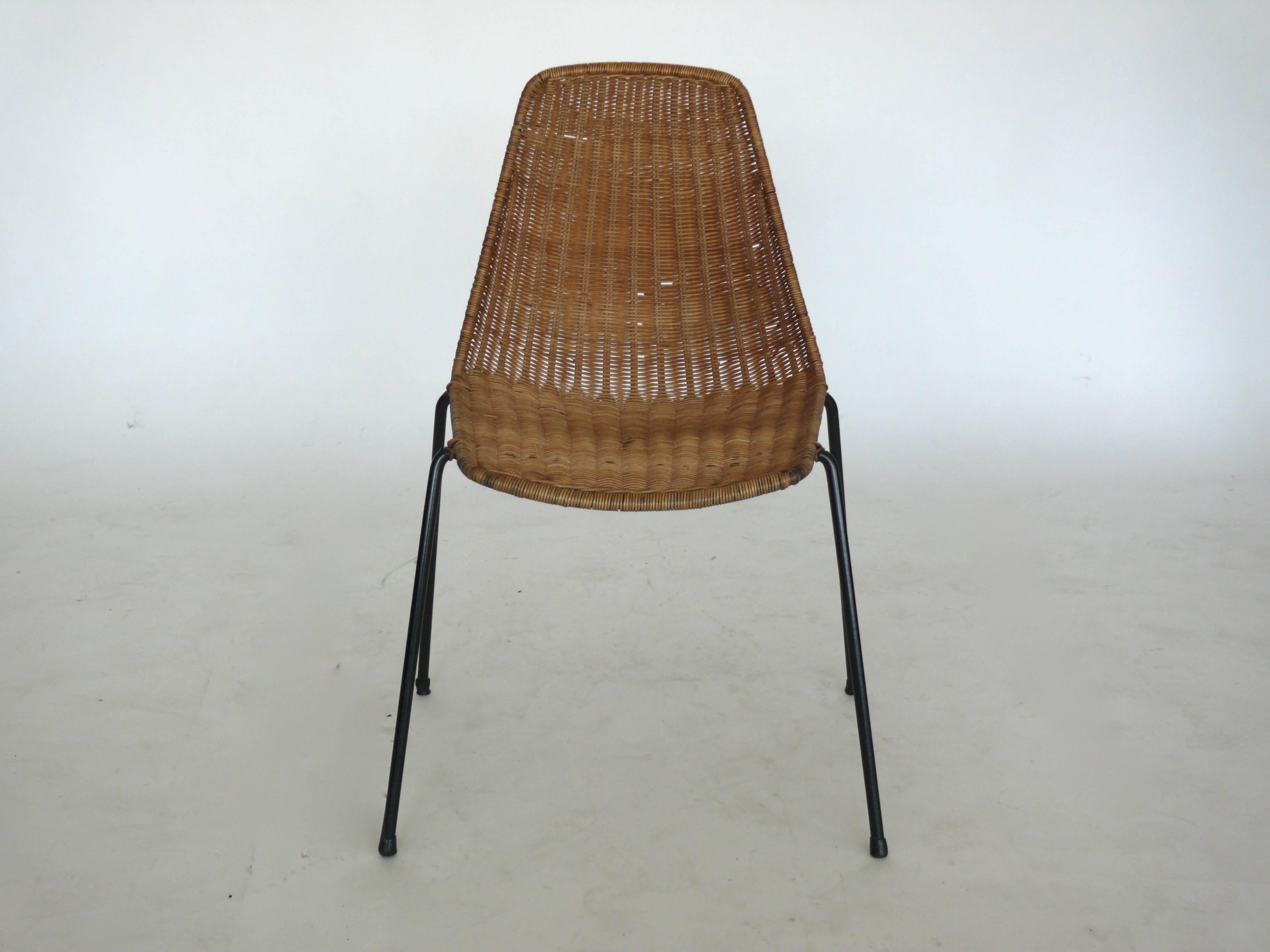 Wicker and Iron Chairs by Carlo graffi et Franco Campo In Excellent Condition In Beverly Hills, CA