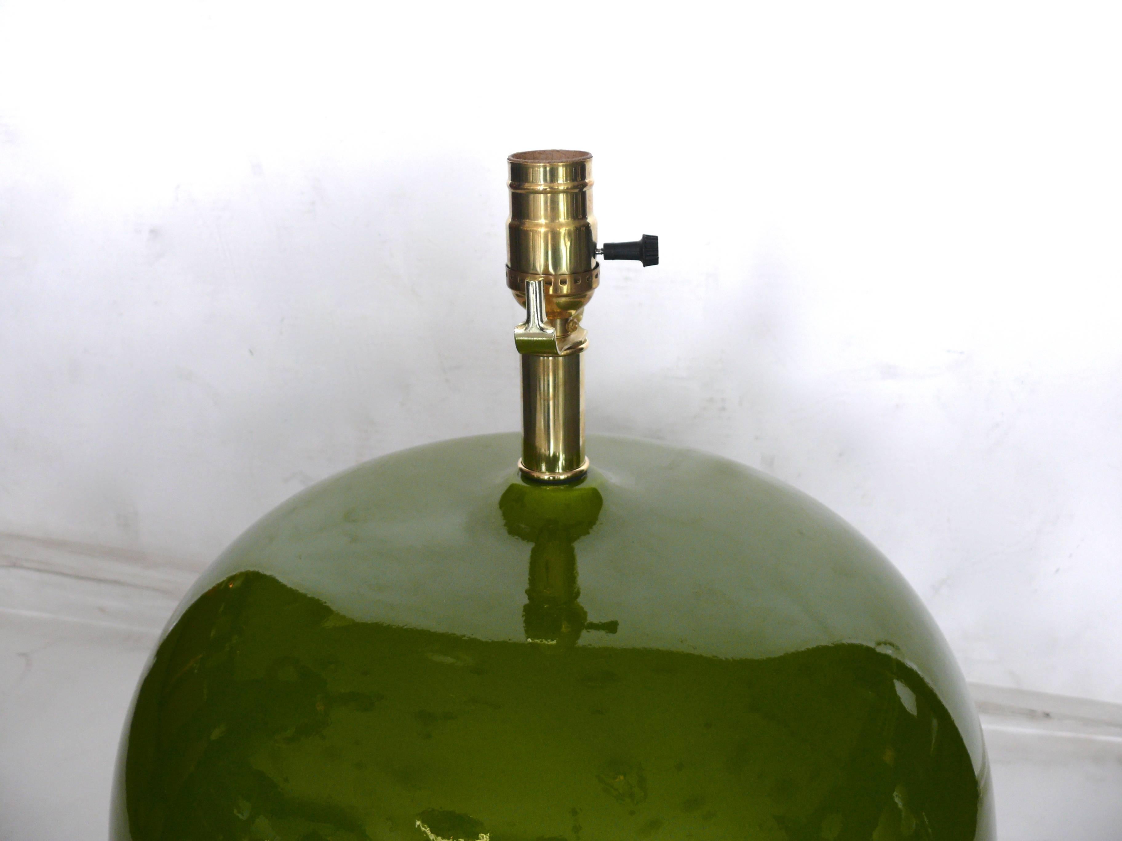 Late 20th Century Green Ceramic Table Lamp