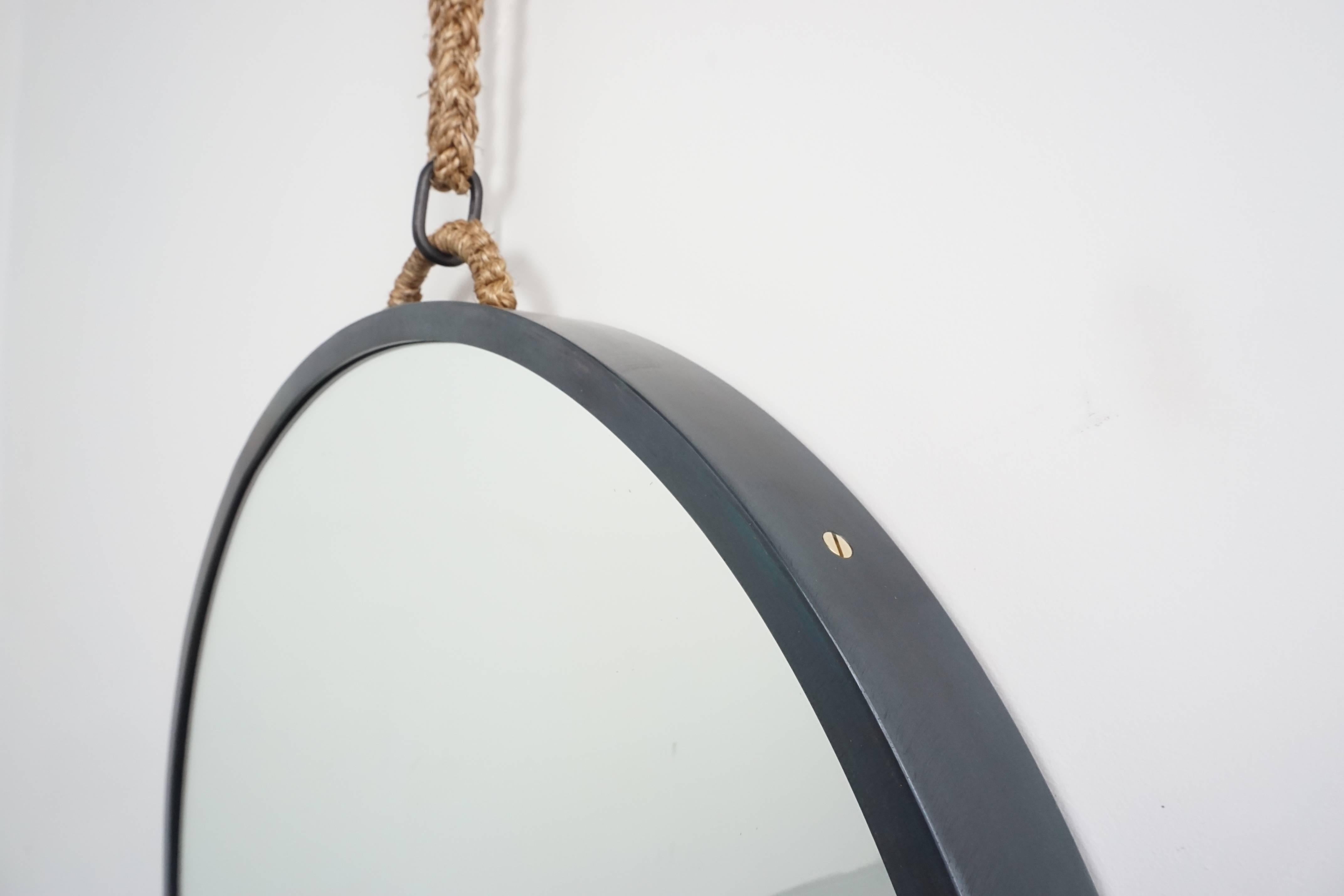 Contemporary Lexington Mirror with Hemp by Orange Los Angeles  For Sale