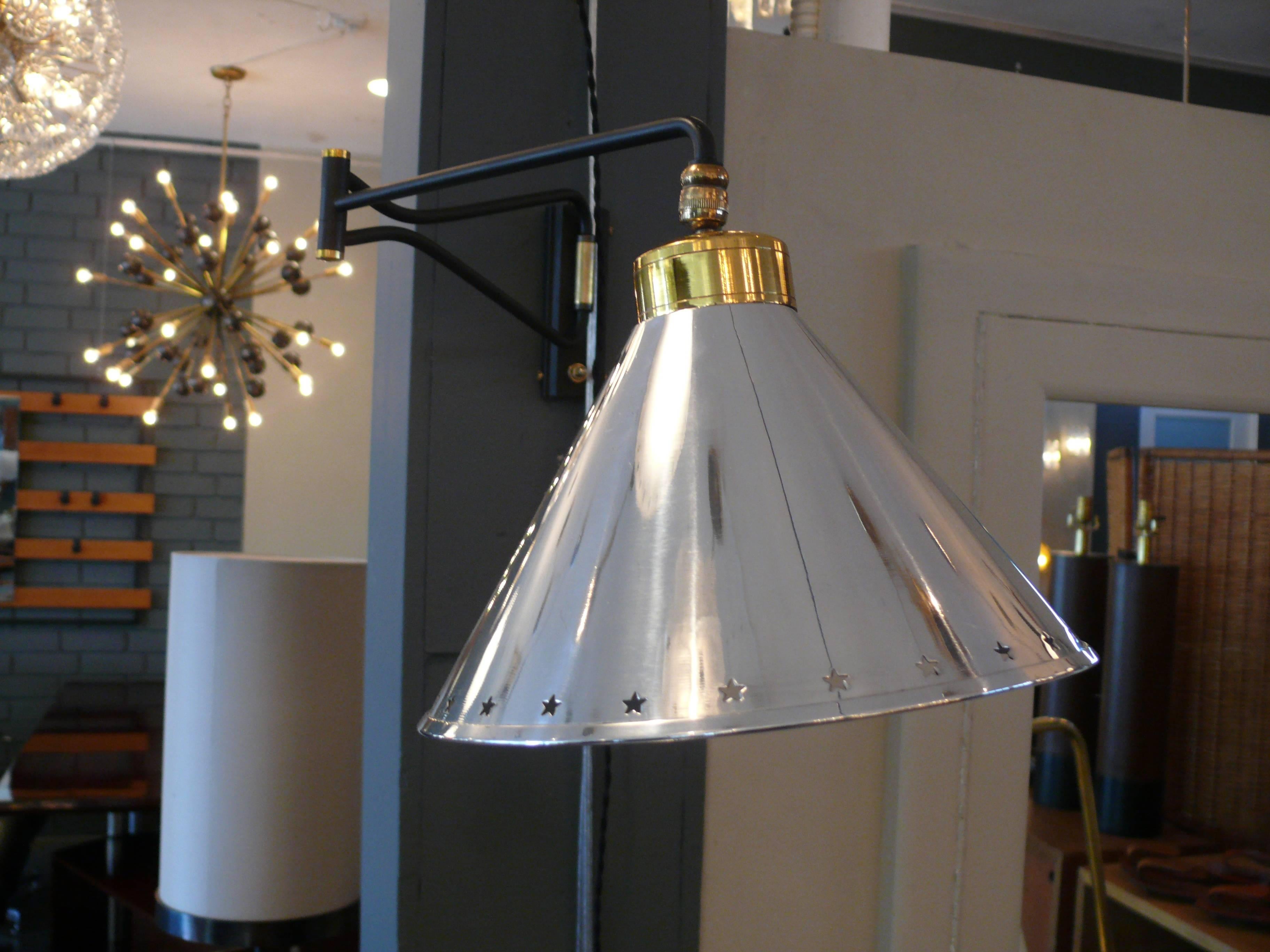 Articulating Aluminium Lunel Sconce In Excellent Condition In Beverly Hills, CA