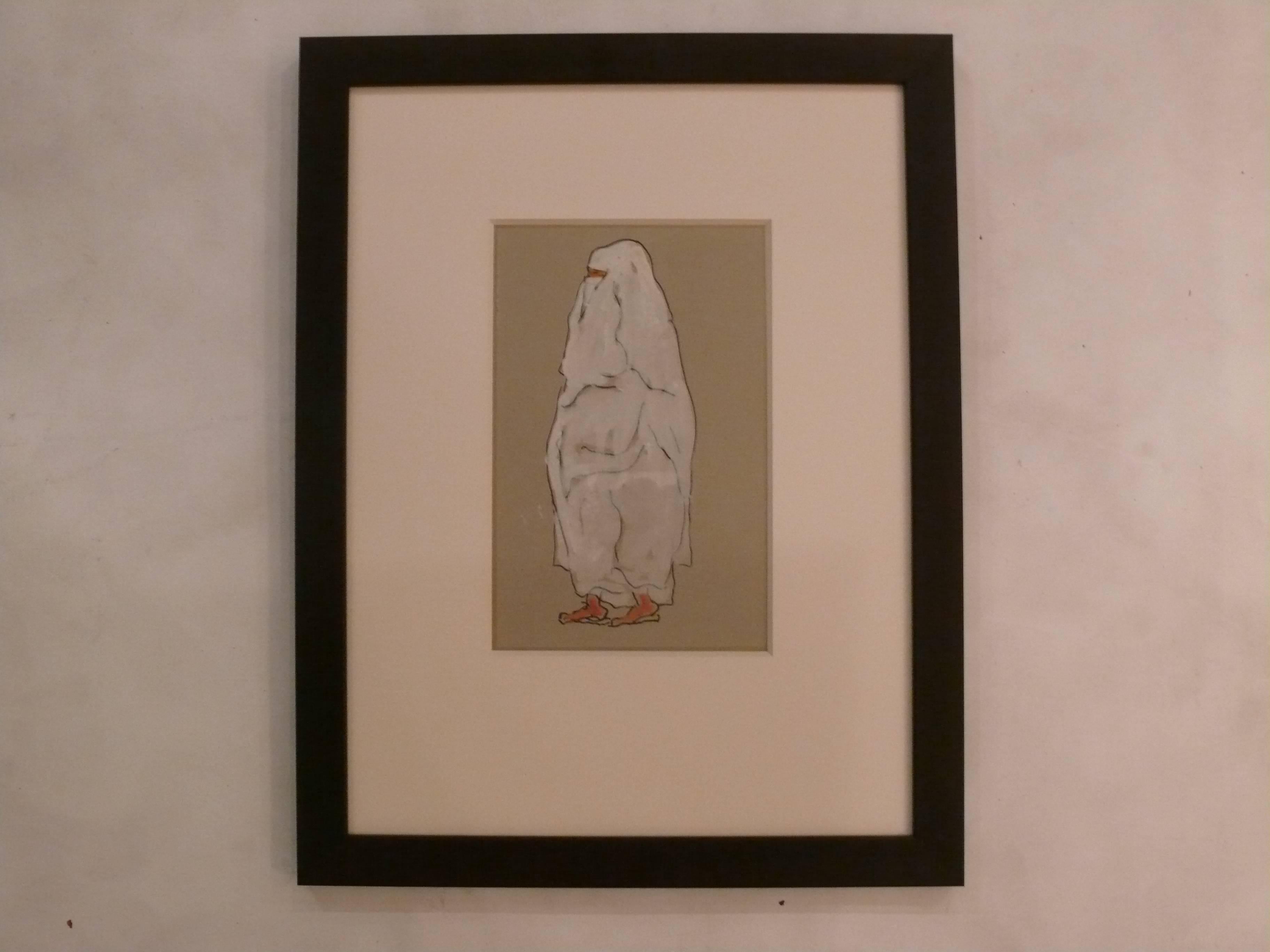 Ein Paar Zeichnungen von Jean Negulesco:: die er bei Dreharbeiten in Marokko angefertigt hat. 
Signiert mit seinen Initialen.