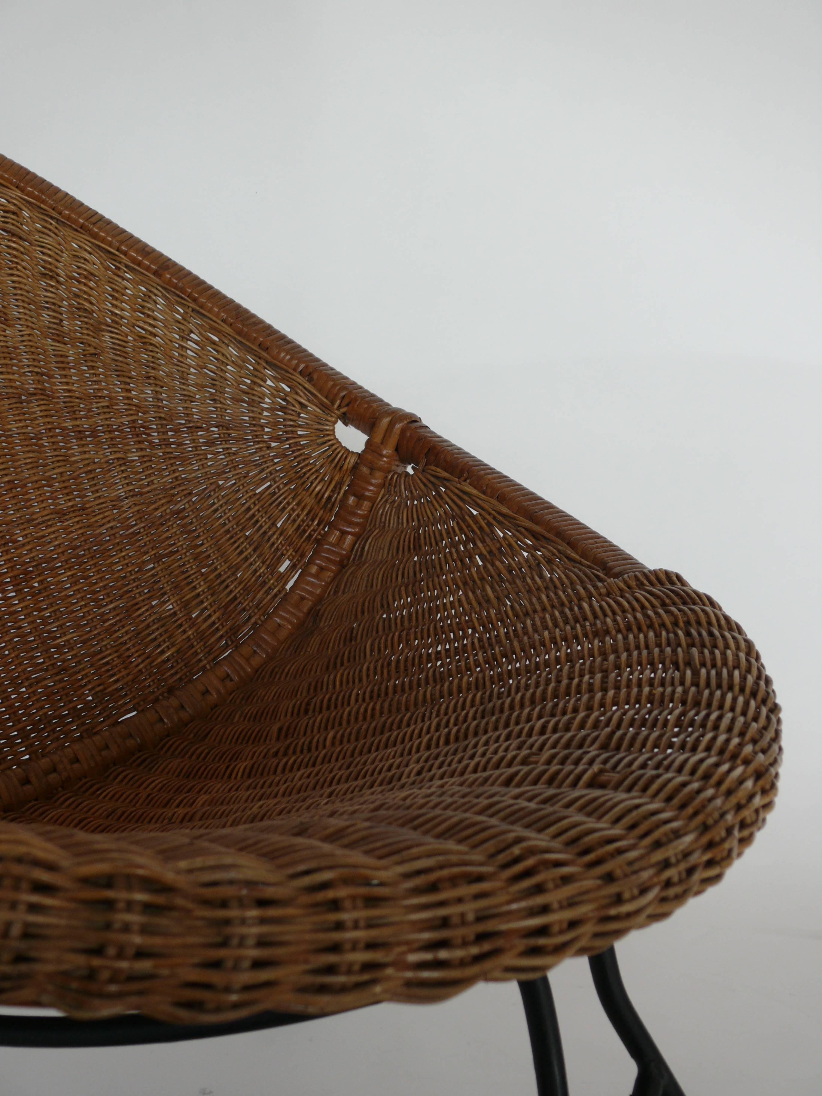 Iron and Wicker Sculptural Chair 2