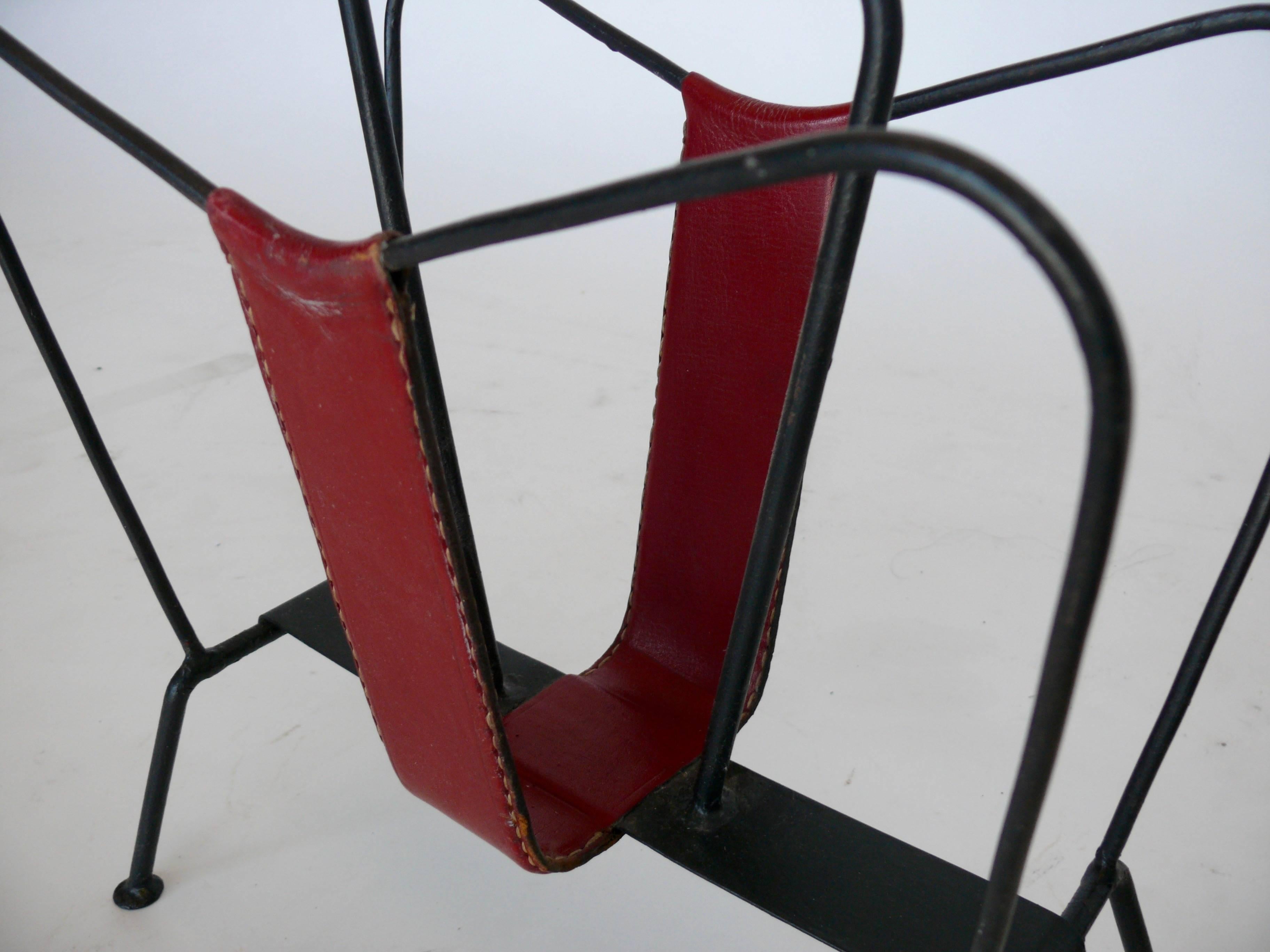 Jacques Adnet Magazine Rack In Good Condition In Beverly Hills, CA