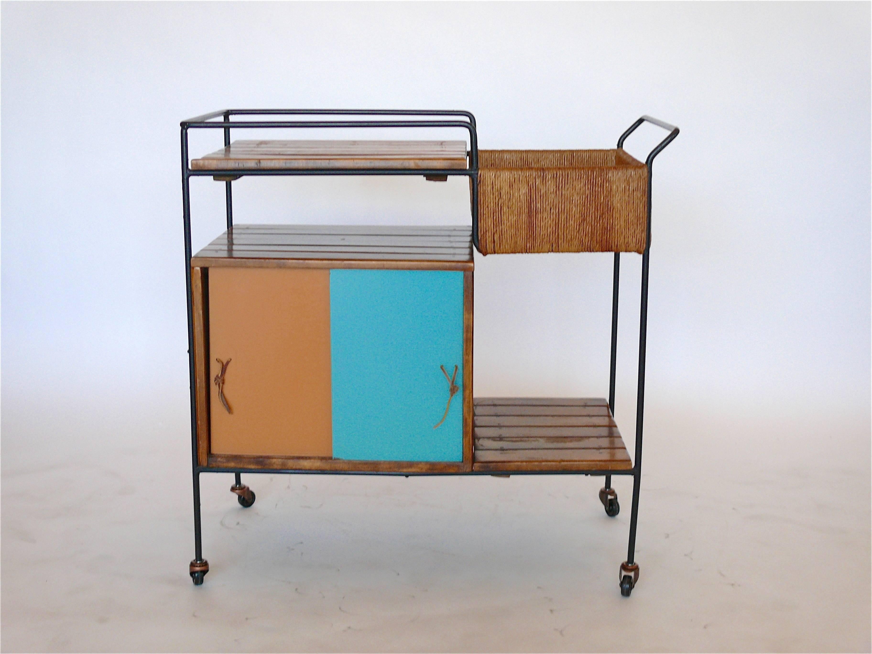 Arthur Umanoff Bar Cart In Excellent Condition In Beverly Hills, CA