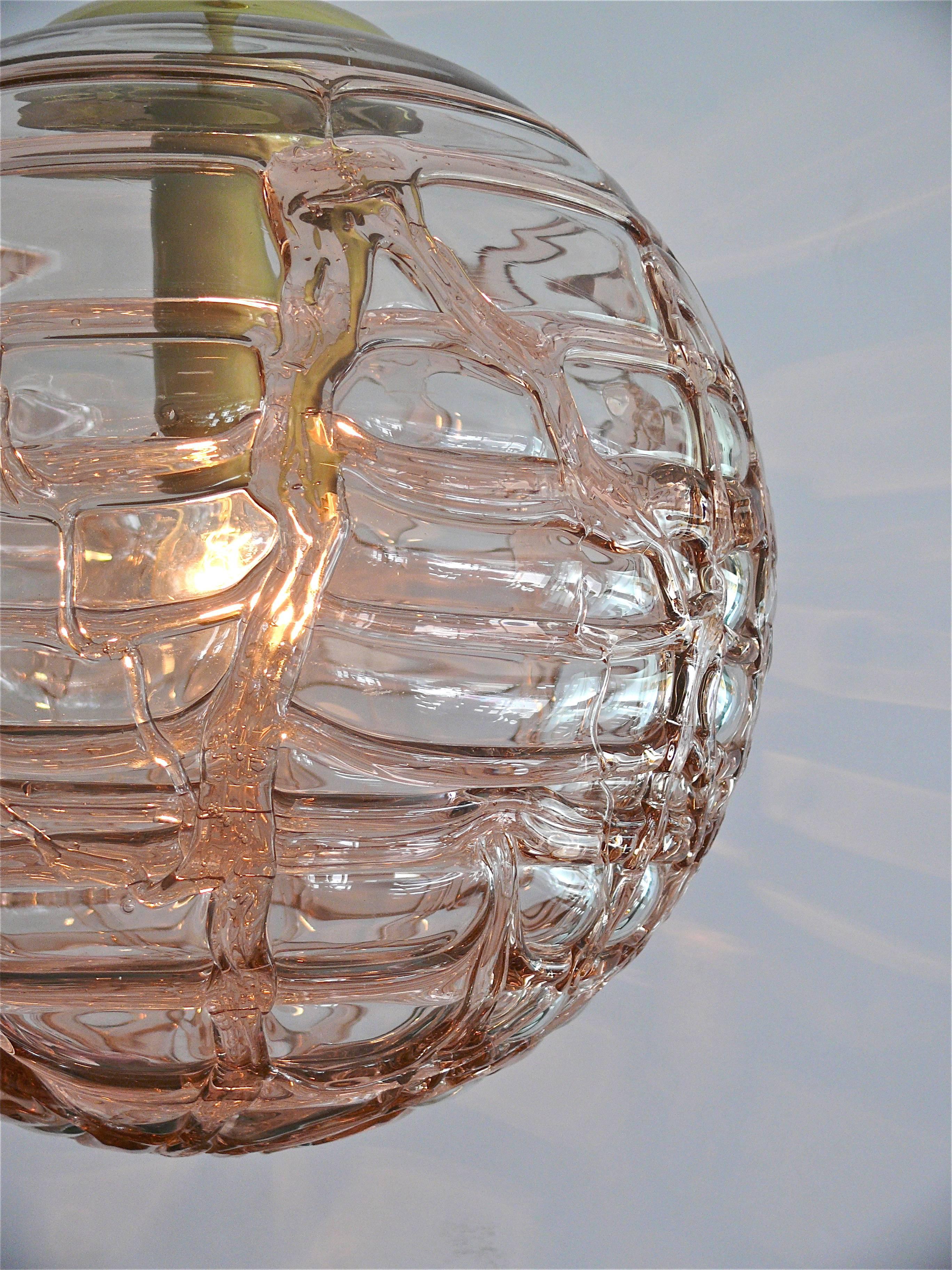 Doria Textured Glass Pendant In Excellent Condition In Beverly Hills, CA