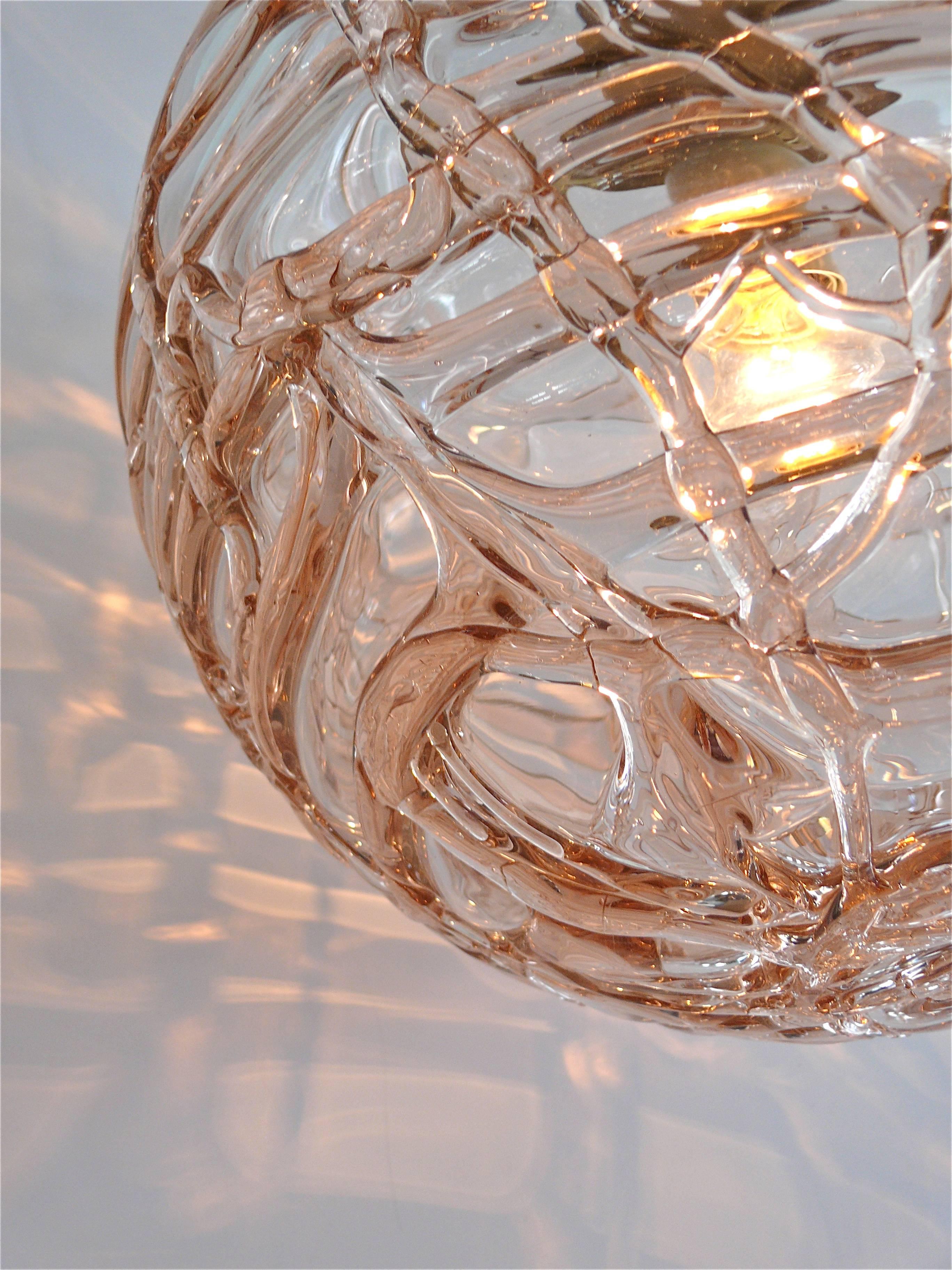 Late 20th Century Doria Textured Glass Pendant