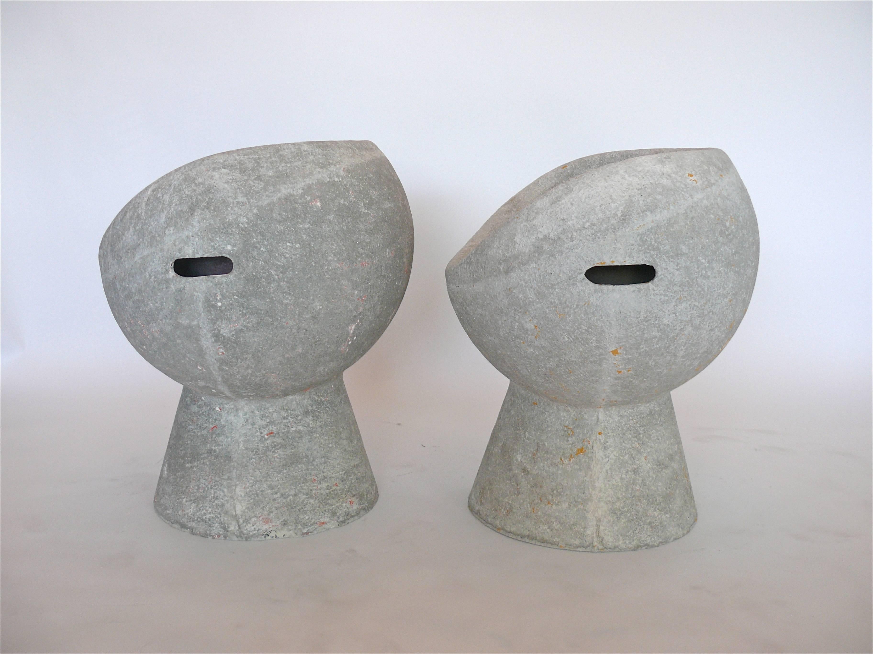 Willy Guhl Concrete Chairs In Excellent Condition In Beverly Hills, CA
