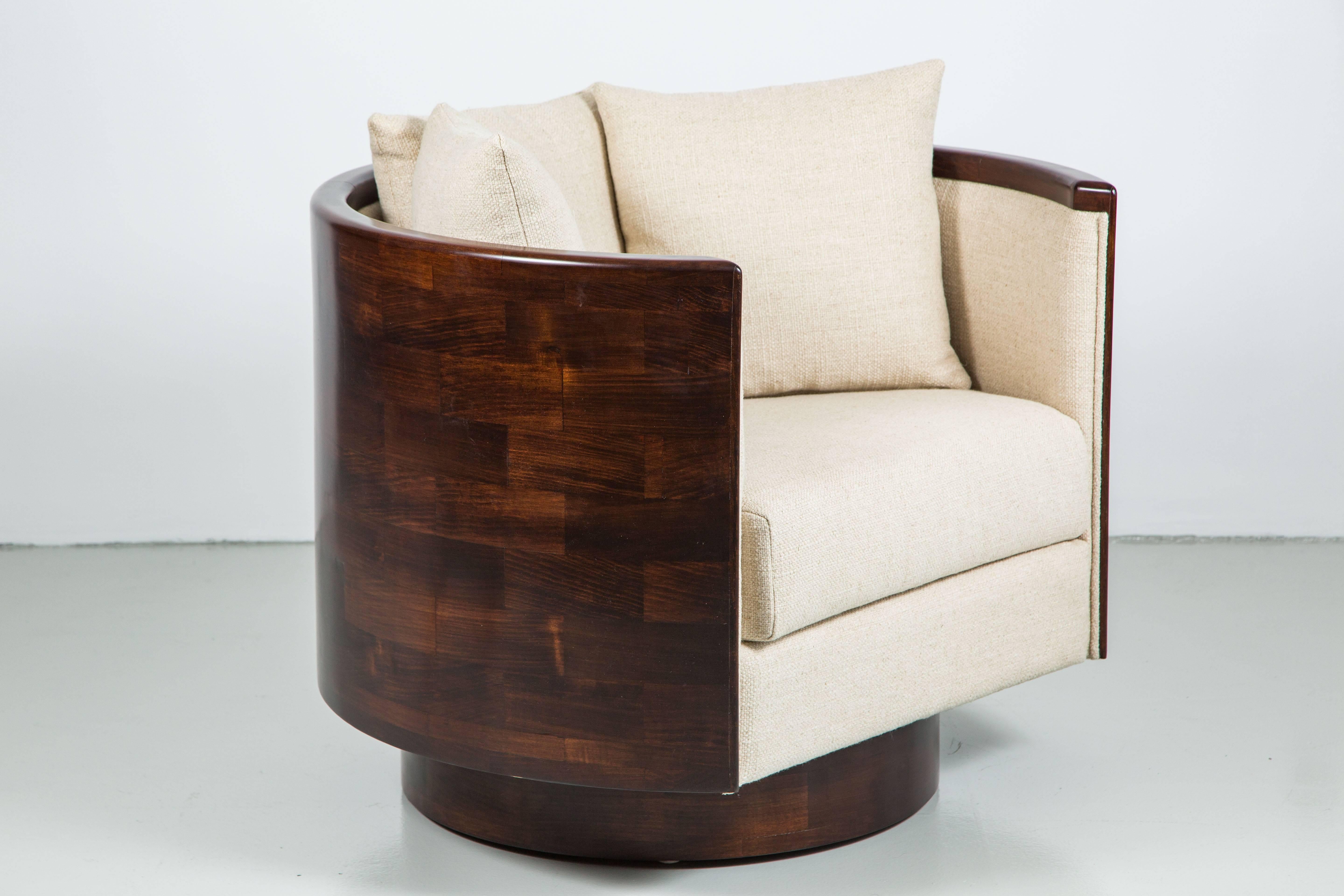 American Atelier Wood Back Swivel Chairs