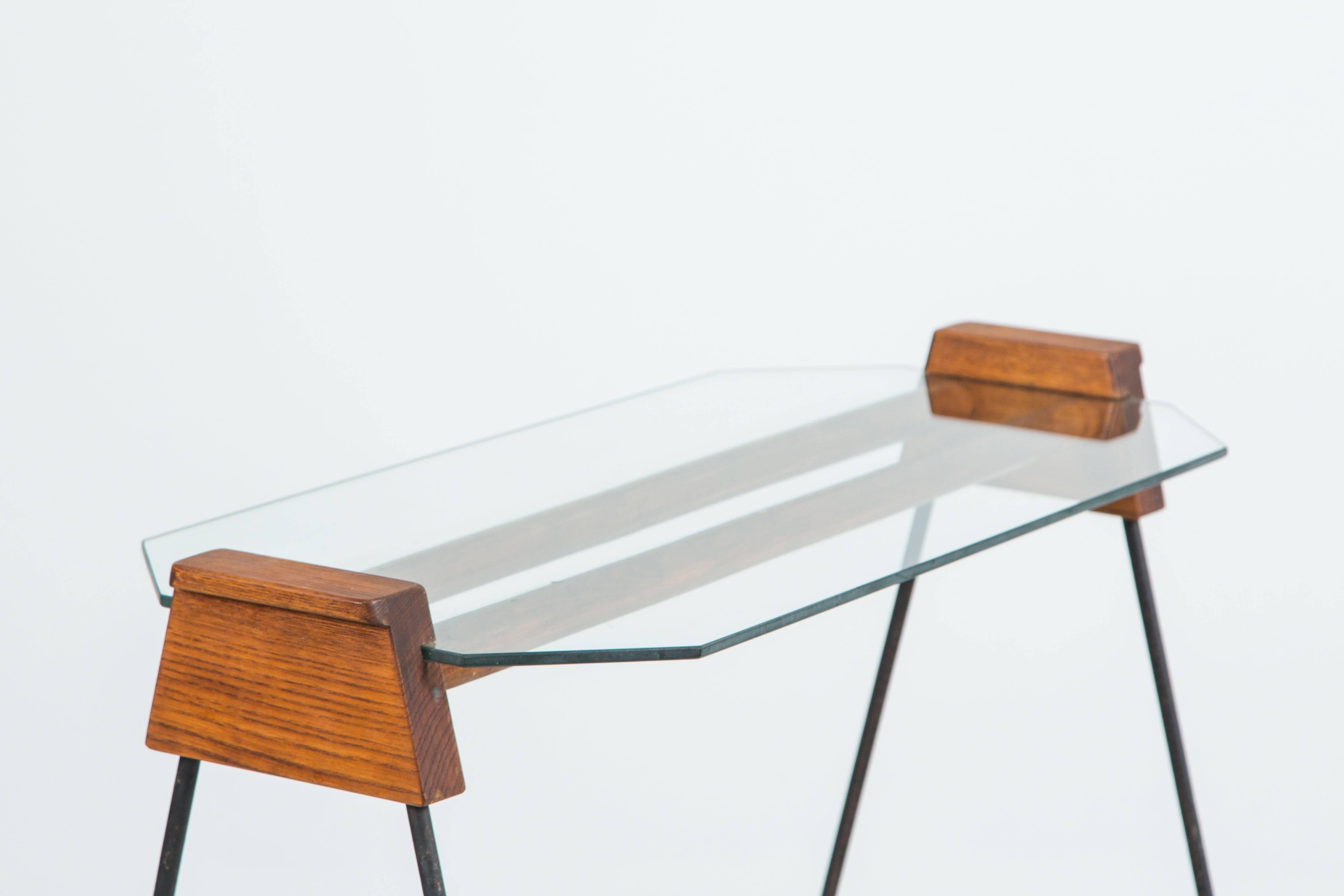 Glass Arthur Umanoff Style Table