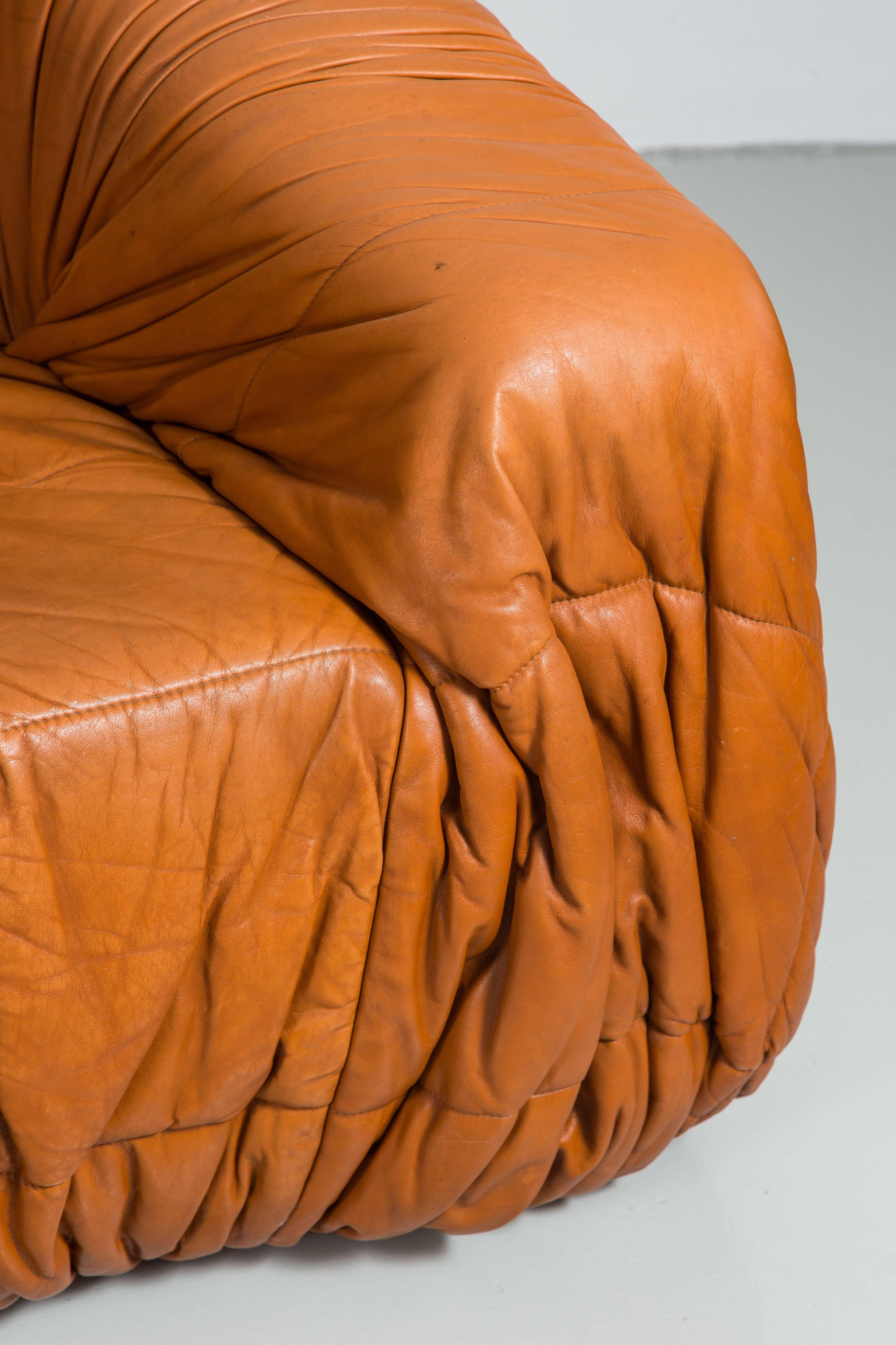 Leather Sofa by Jonathan de Pas, Donato D'urbino and Paolo Lomazzi