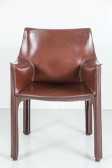 Set of Four Cab Armchairs by Mario Bellini for Cassina