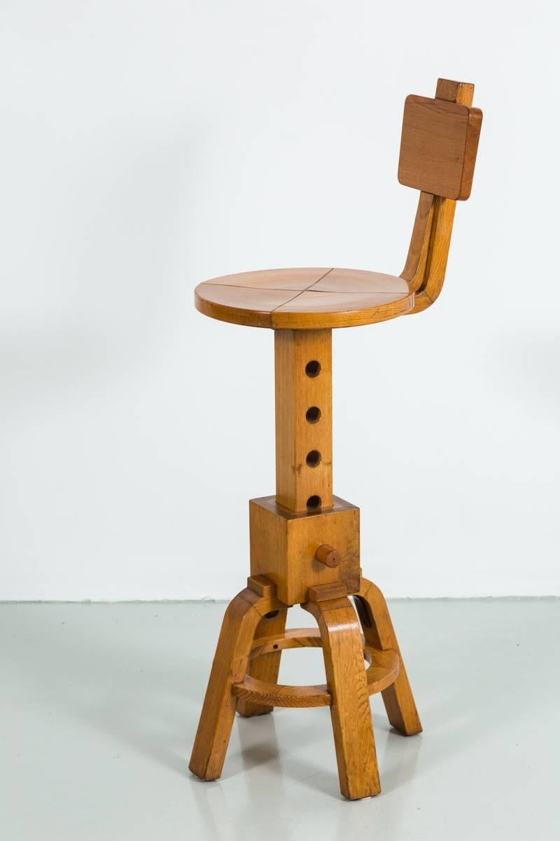 French Wood Barstools In Excellent Condition In Beverly Hills, CA