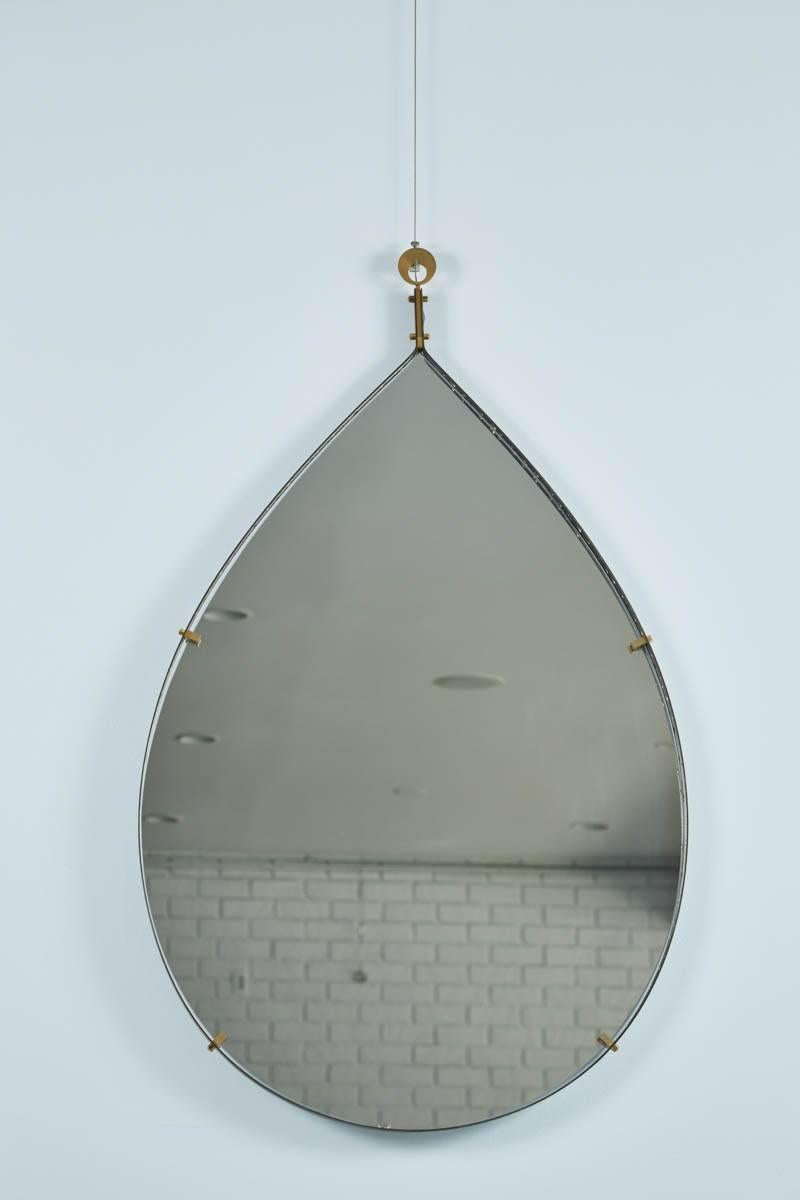 Italian Perforated Brass Mirror In Excellent Condition In Beverly Hills, CA