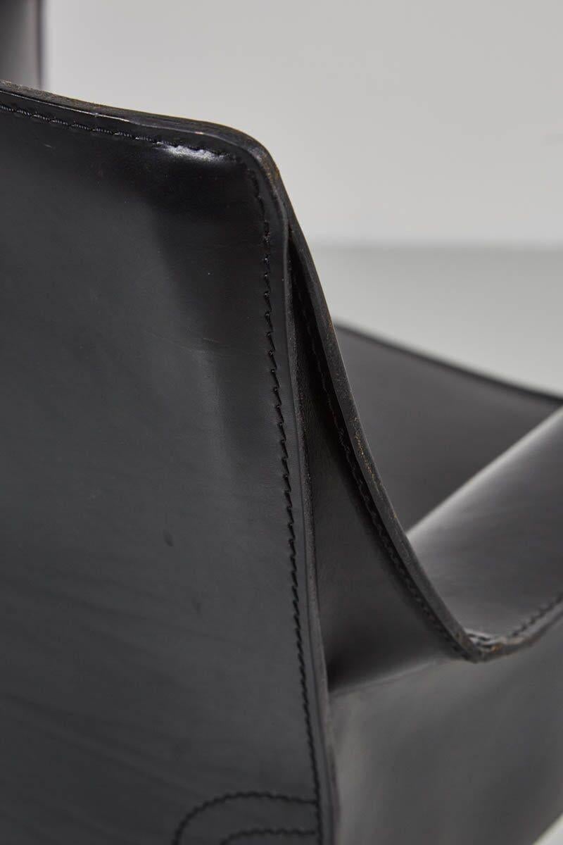 Leather Cab Chairs by Mario Bellini