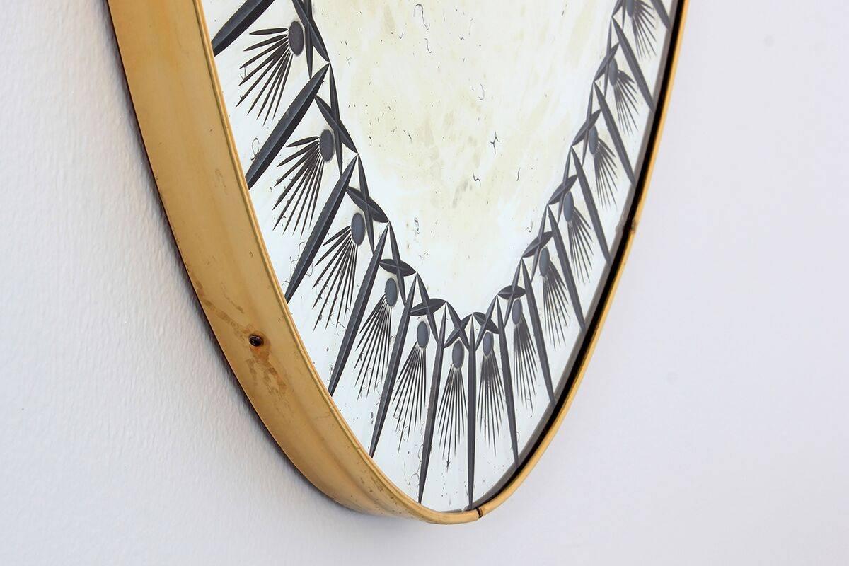 Italian Oval Cristal Art Mirror