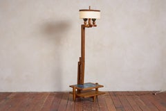 Guillerme et Chambron Floor Lamp with Low Shelf