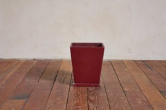 Cestino per rifiuti in pelle "Burgundy" di Jacques Adnet