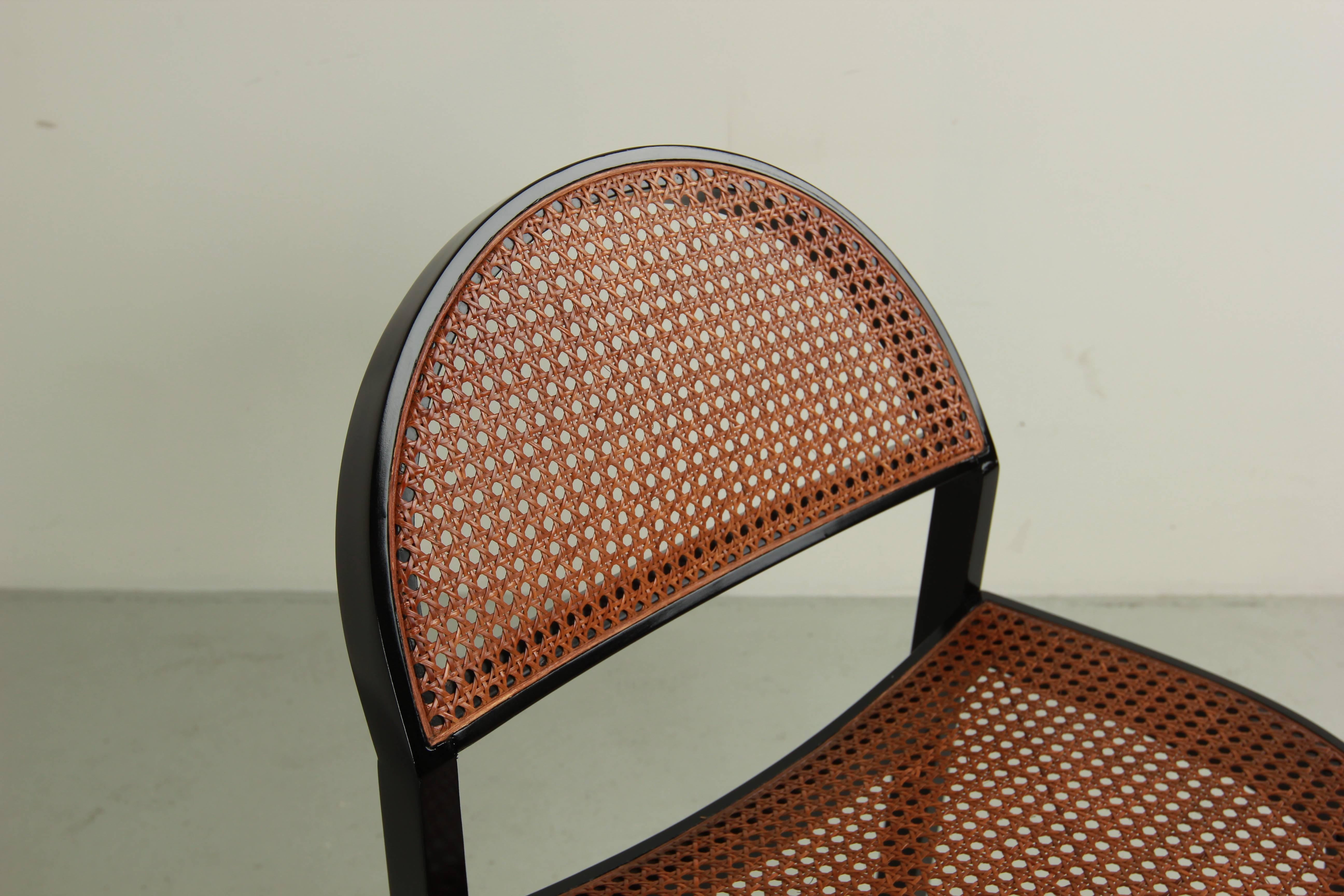 Mahogany Set of Six Chairs by Jonathan De Pas & Donato D'urbino
