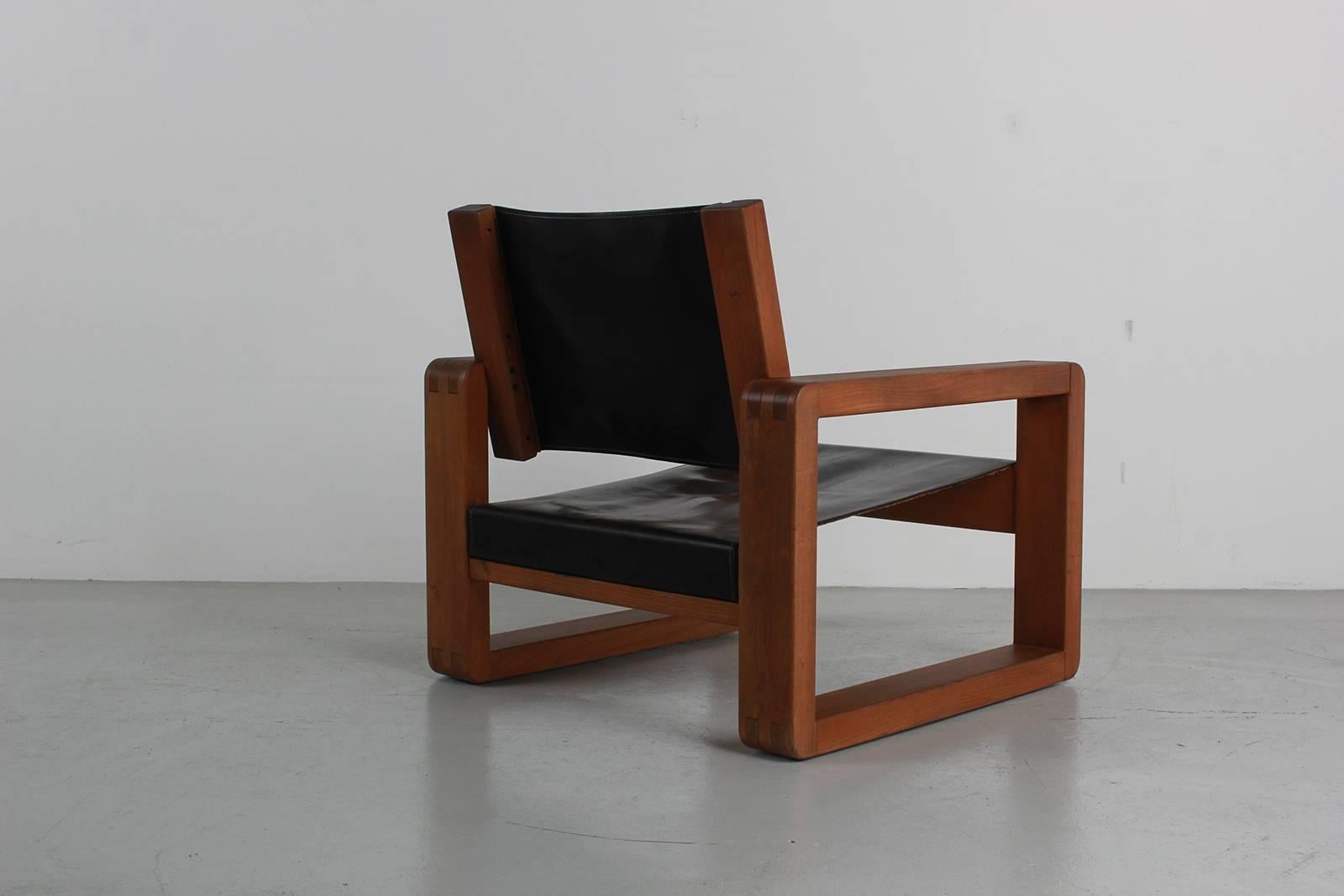 Leather Armchair in the Style of Pierre Chapo