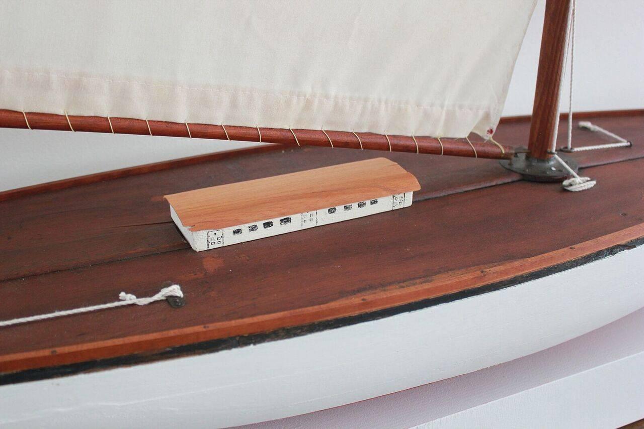 Large handmade vintage sailboat with beautiful detail and craftsmanship. Perfect for beach house!