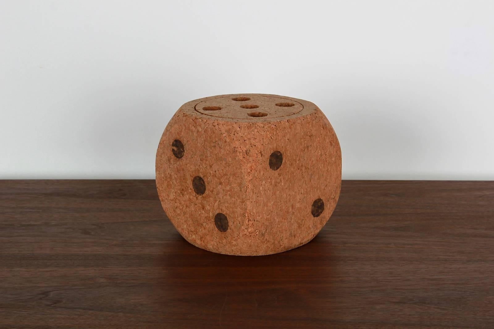 Cork Dice Ice Bucket In Excellent Condition In Beverly Hills, CA