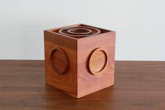 Mid-Century Square Teak Ice Bucket