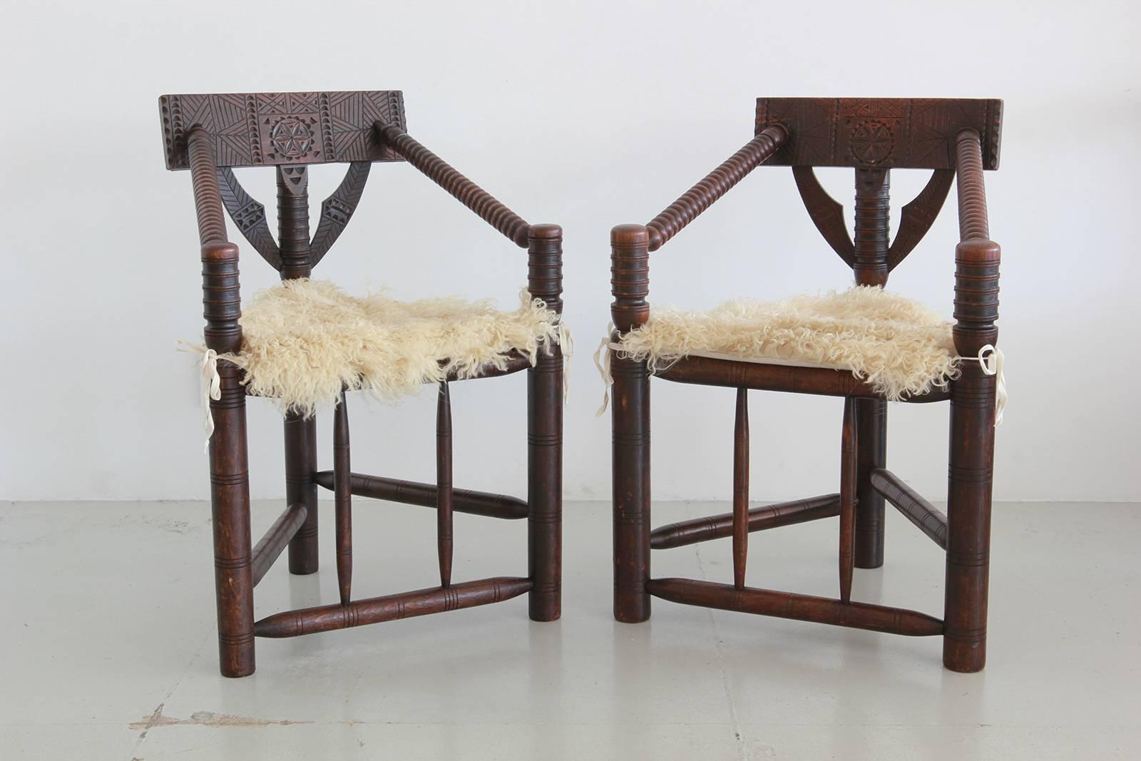 Carved Nordic Monk Chairs 1