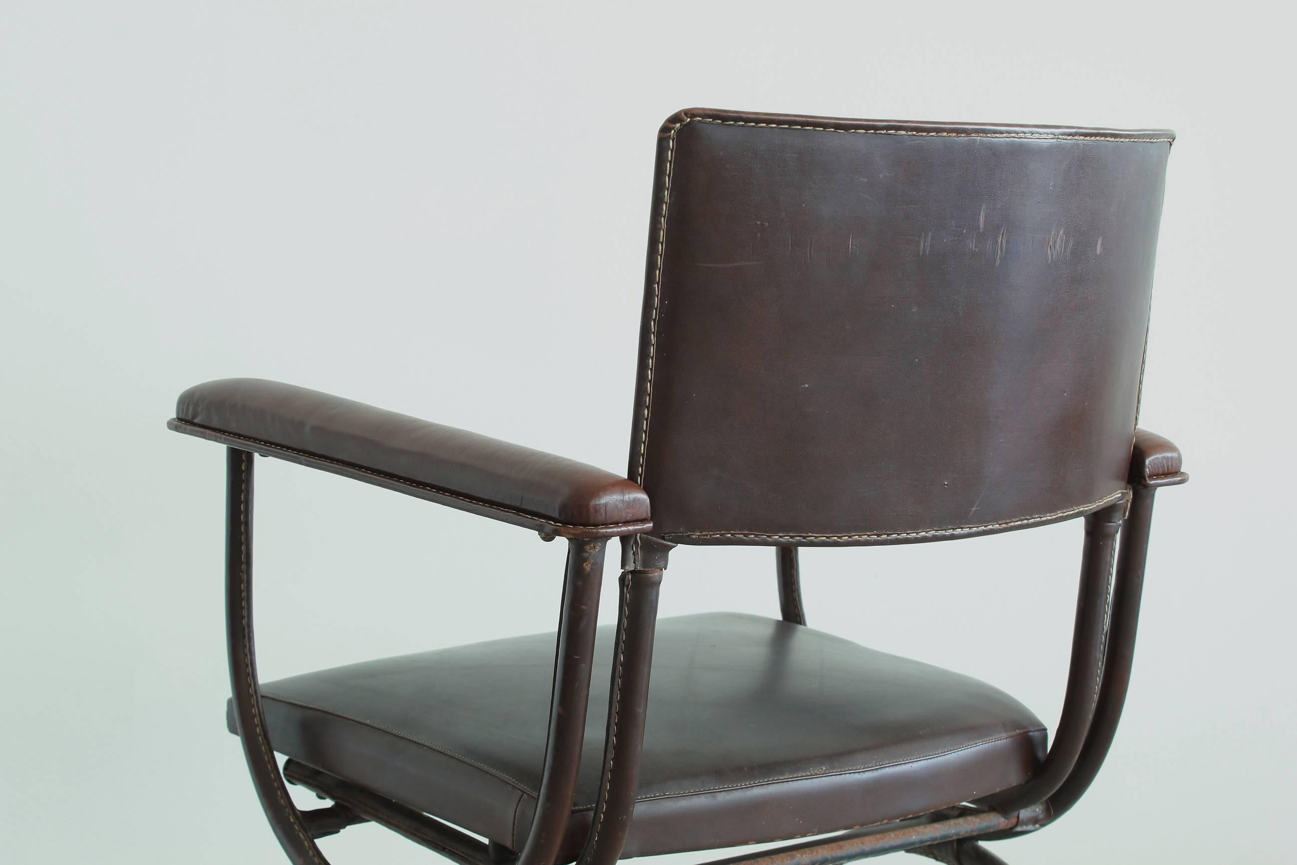 Jacques Adnet Leather Armchair 1