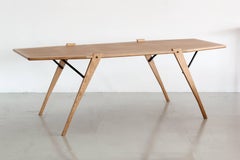 Italian Oak and Glass Dining Table