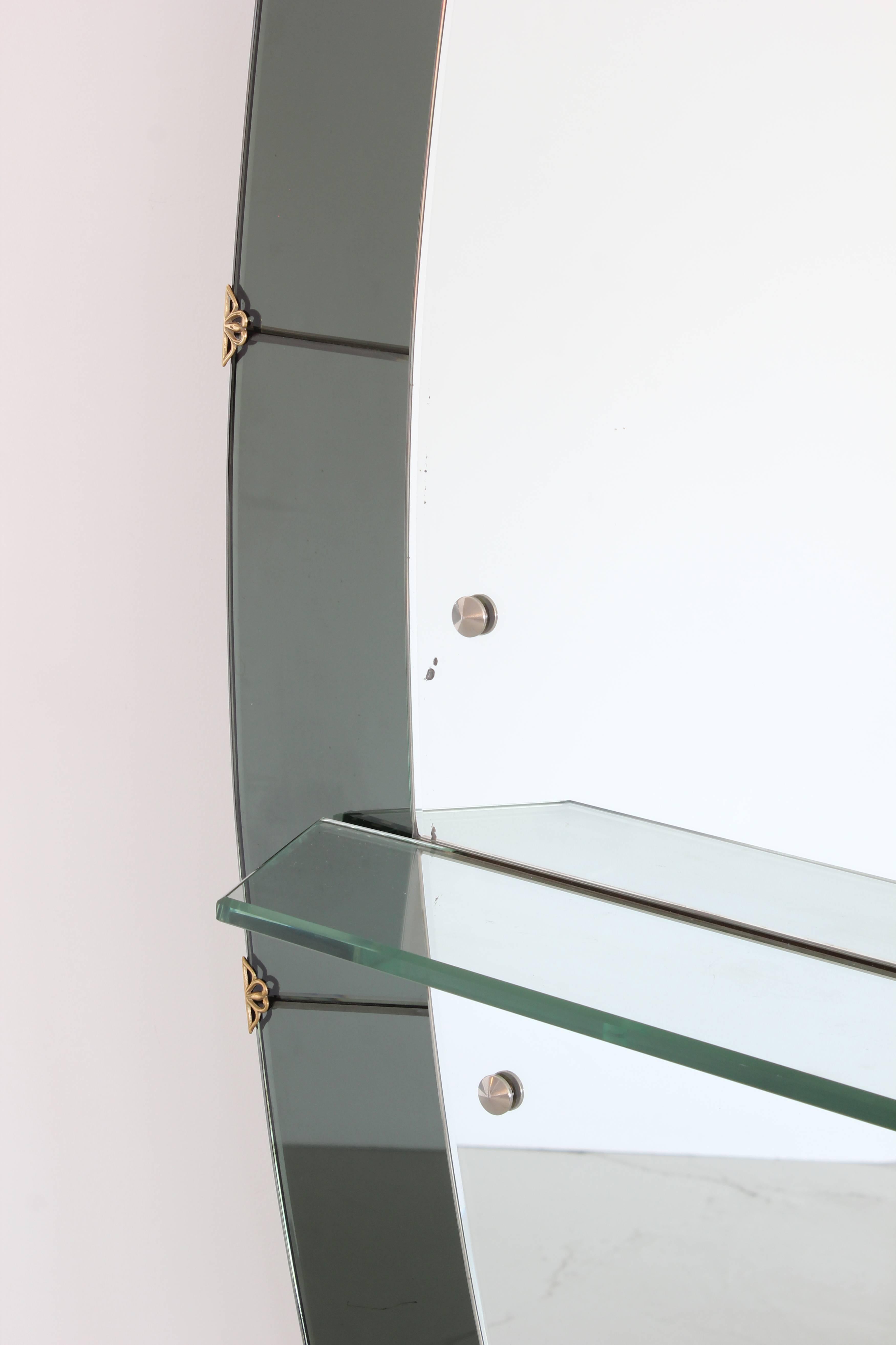 Italian Cristal Art Standing Mirror with Shelf