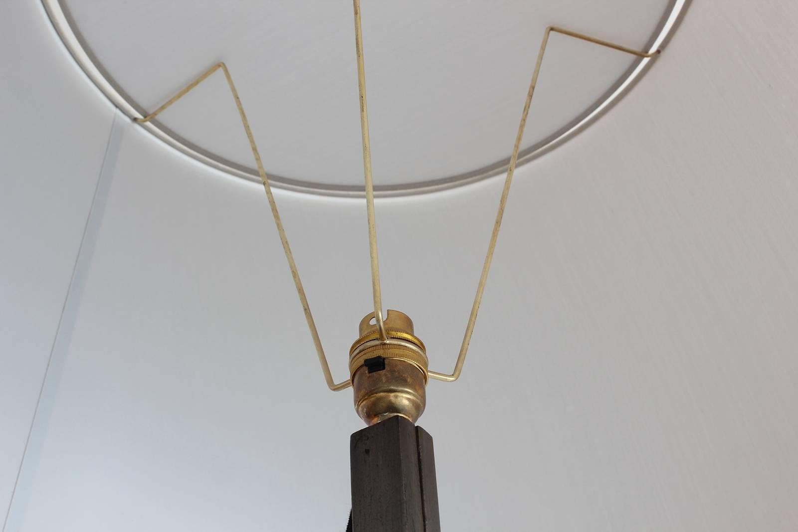 Jacques Adnet Iron and Leather Floor Lamp In Good Condition In Beverly Hills, CA