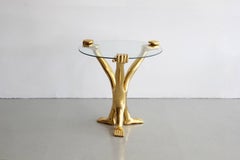 Signed Pedro Friedeberg Gilt Accent Table