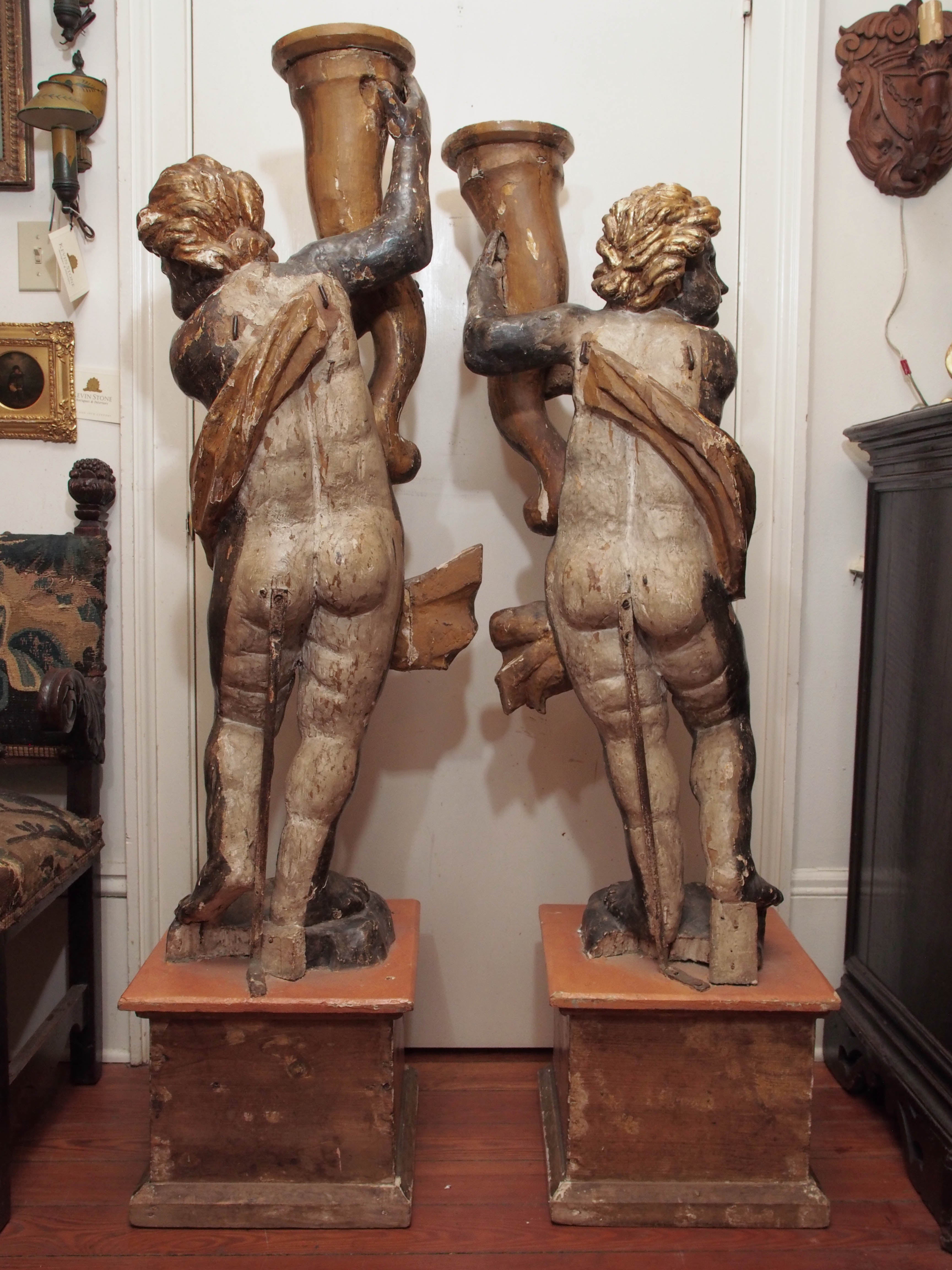 Pair of Monumental Italian Cherubs For Sale 3