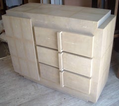 R & Y Augousti chest of drawers / cabinet in shagreen, stamped