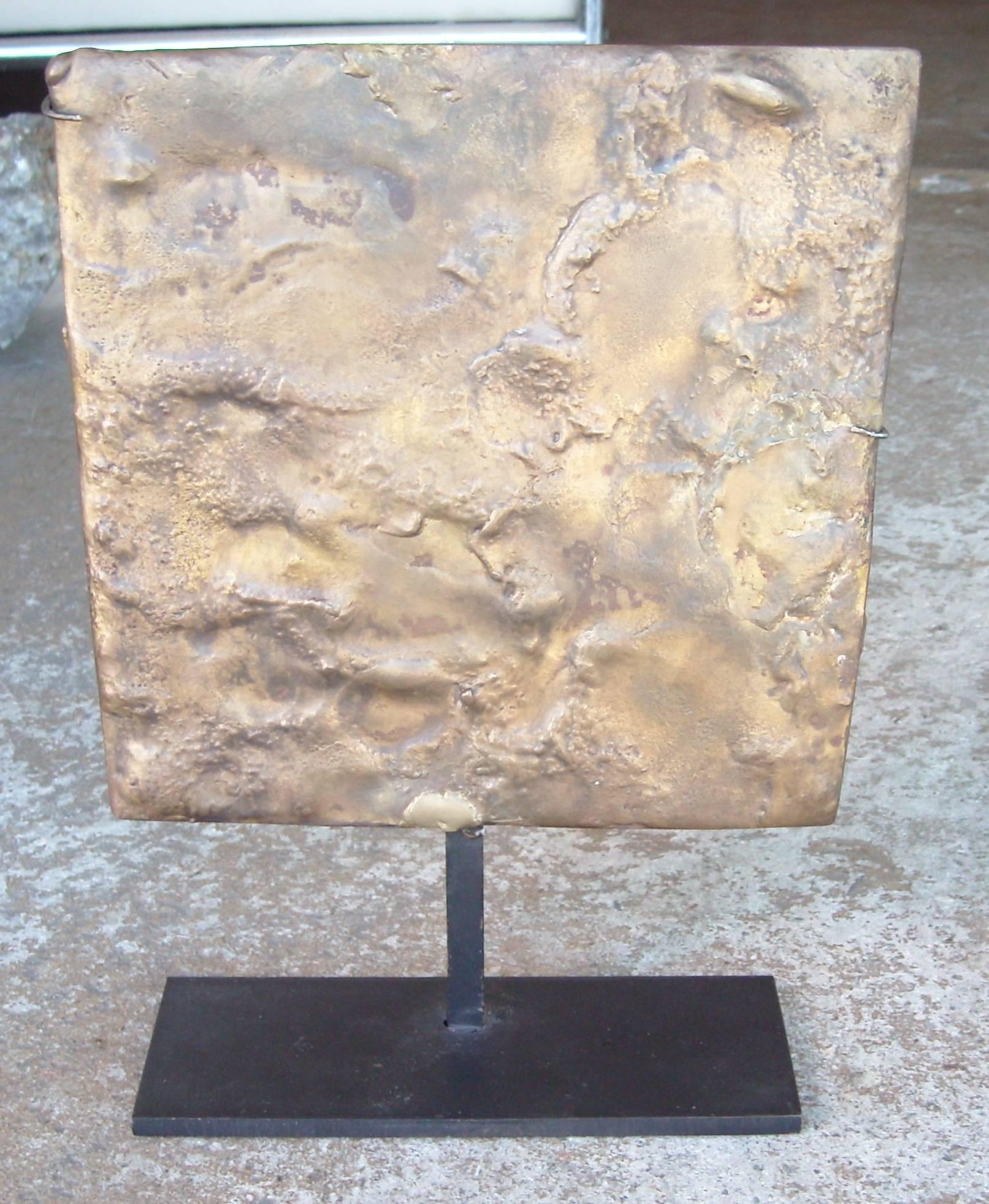 American Harry Bertoia Untitled Gilded Bronze Sculpture on Stand Provenance