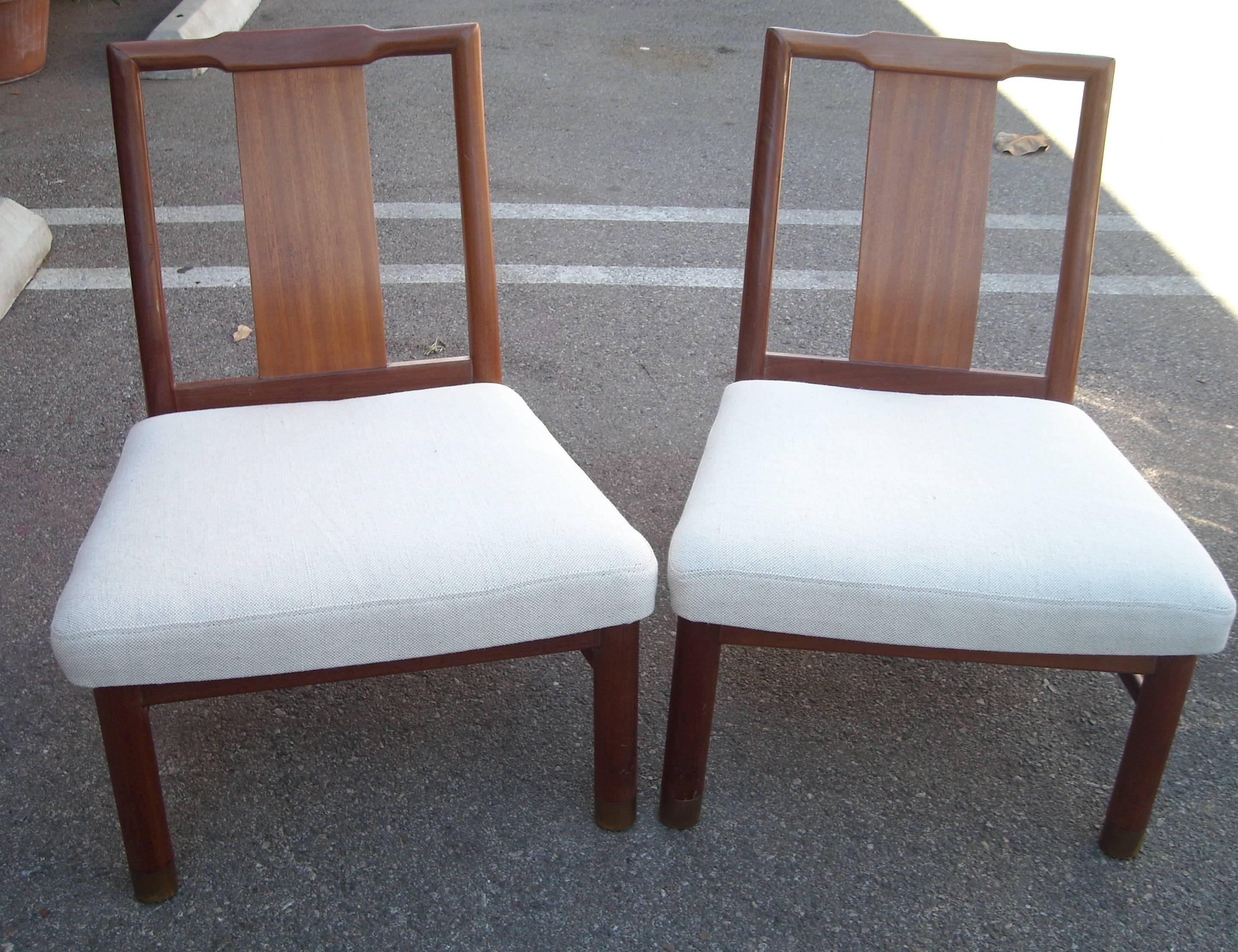 Nice and elegant pair of slipper chairs attributed design by Harvey Probber.