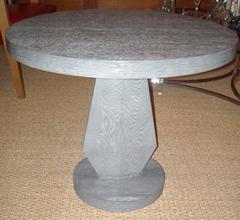 Pair of Karpen Side or End Tables in Cerused Oak, Ash Grey, Label