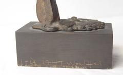 Bonze Emerson Woelffer  Sculpture, visage abstrait, signée, datée, numérotée