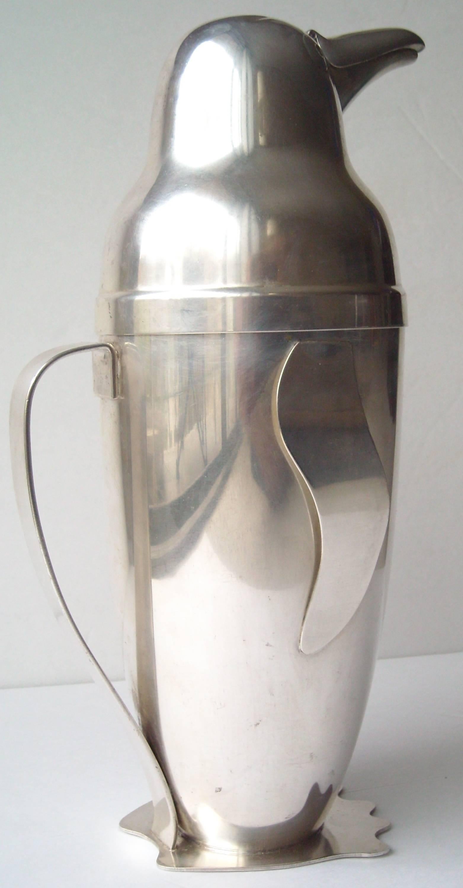 Metalwork Napier Silver Plate Cocktail Shaker, Designed by Emile Schuelke, in 1936, Marked