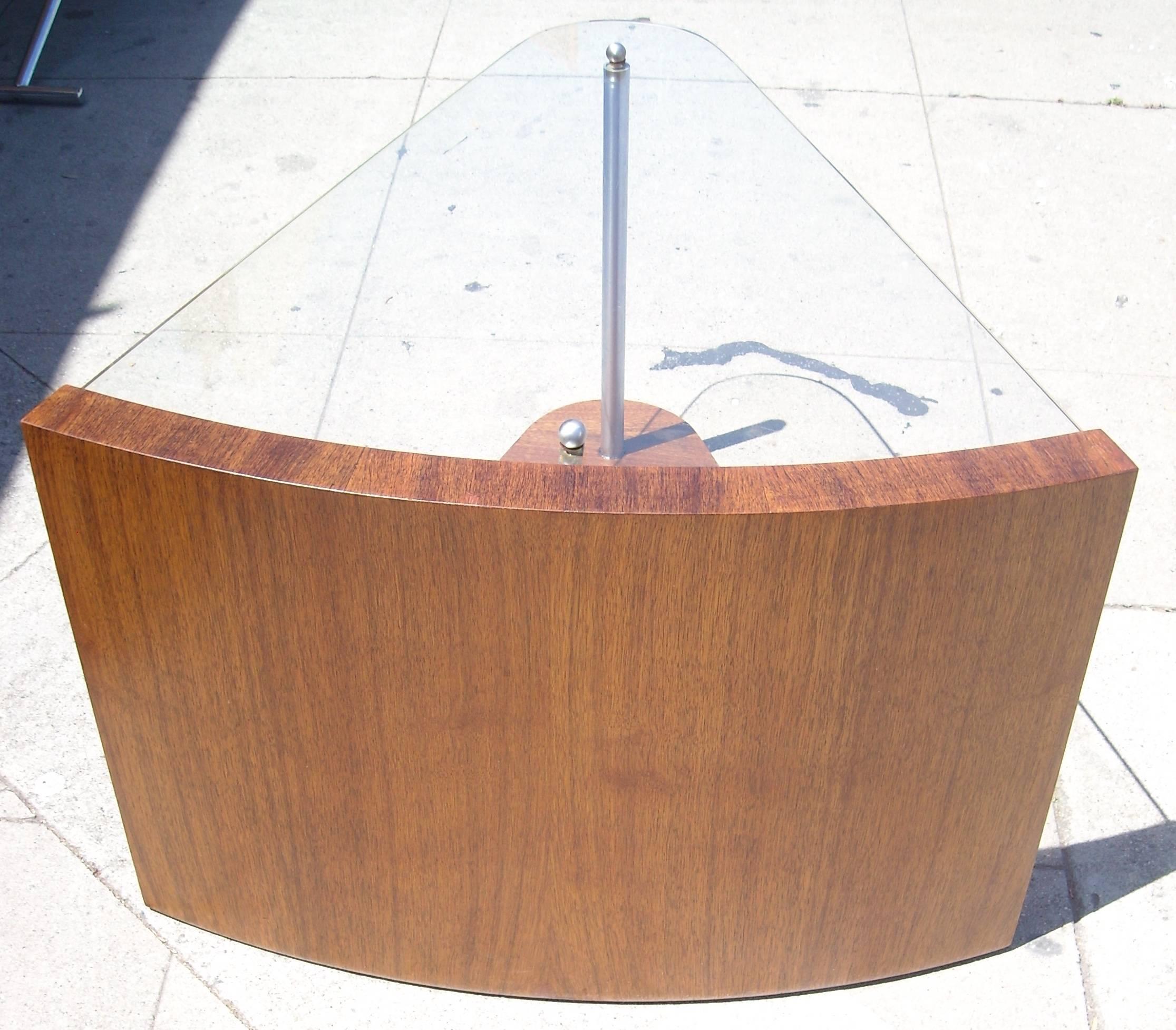 Mid-20th Century Gilbert Rohde Rare Art Deco, #3740 Side Glass Top Table for Herman Miller