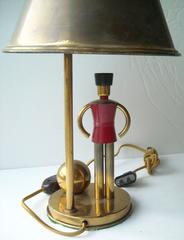 Rare Walter Von Nessen Brass and Bakelite Table Lamp by Chase, Art Deco